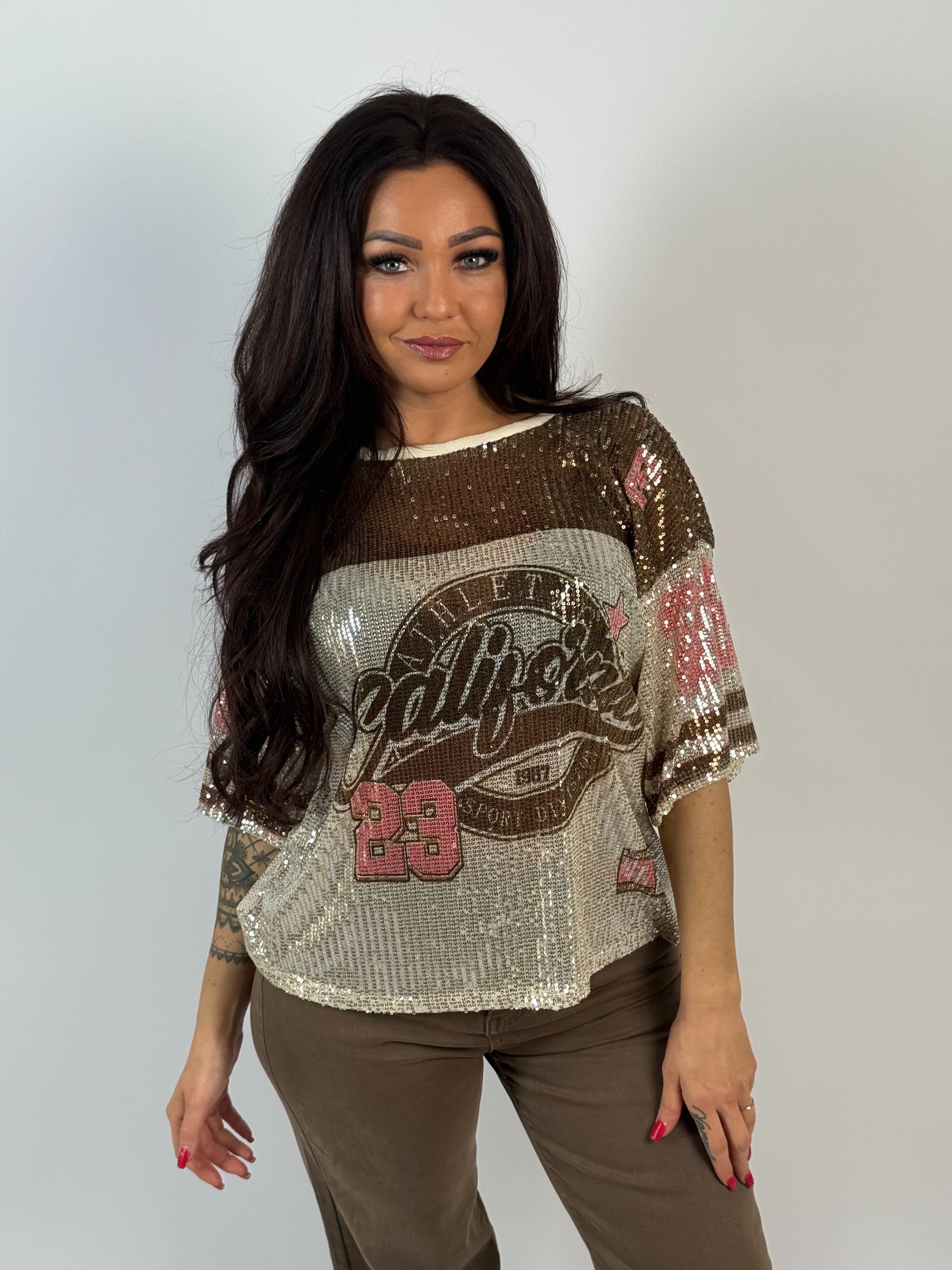 Shirt Base Paillet Bruin