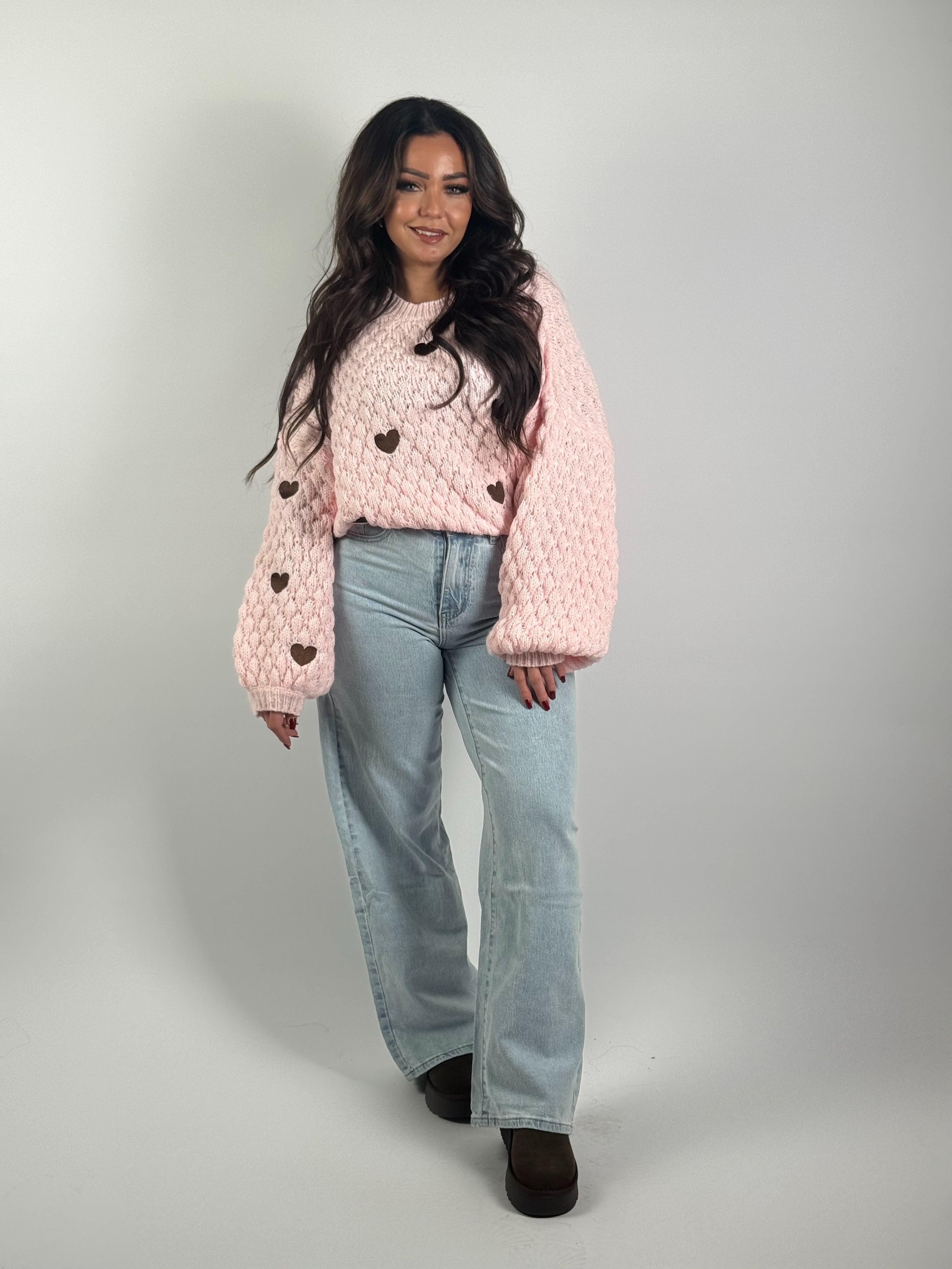 Trui Hartjes Roze/Bruin