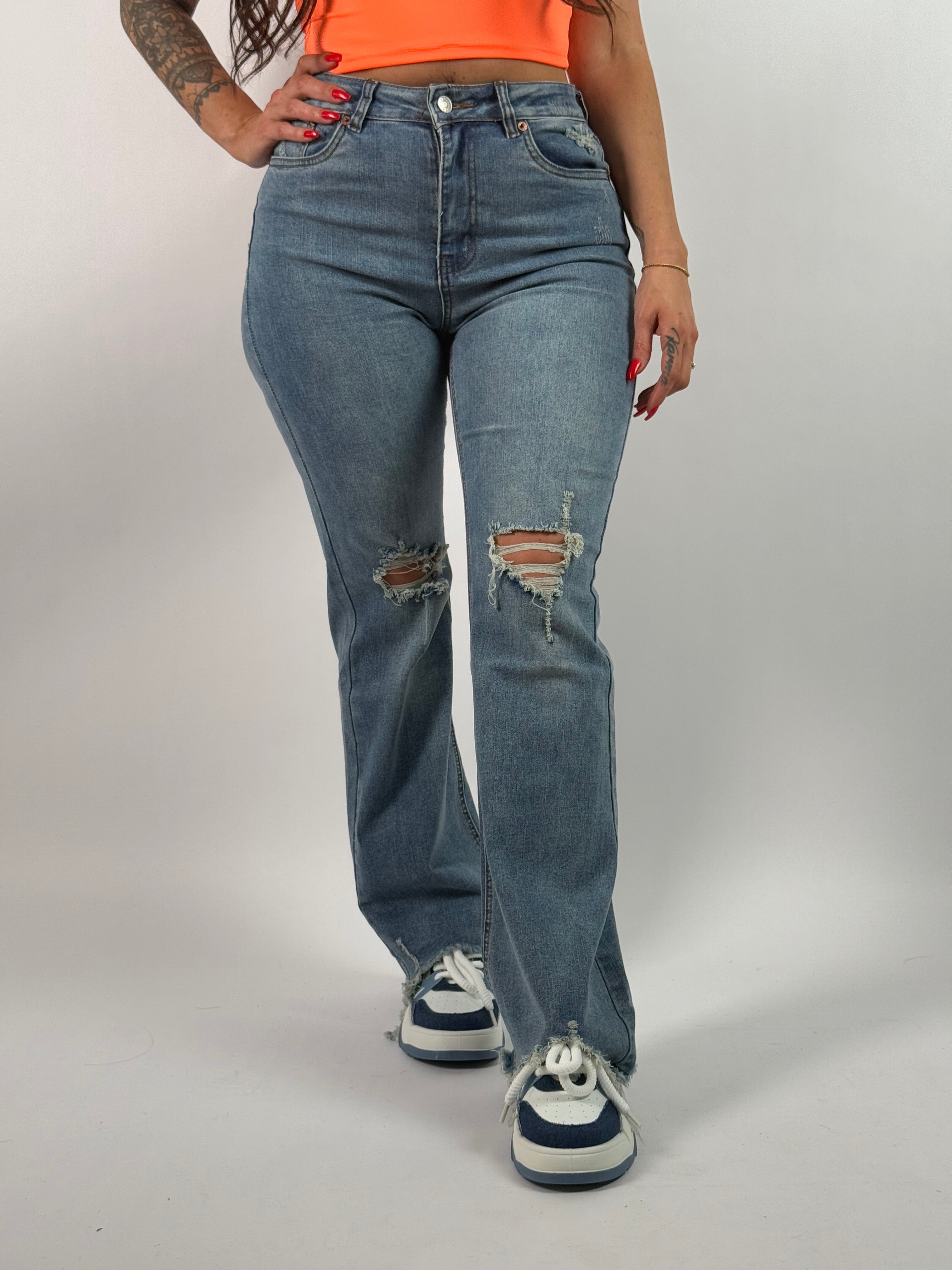 Jeans K 763-2 Flared Blauw