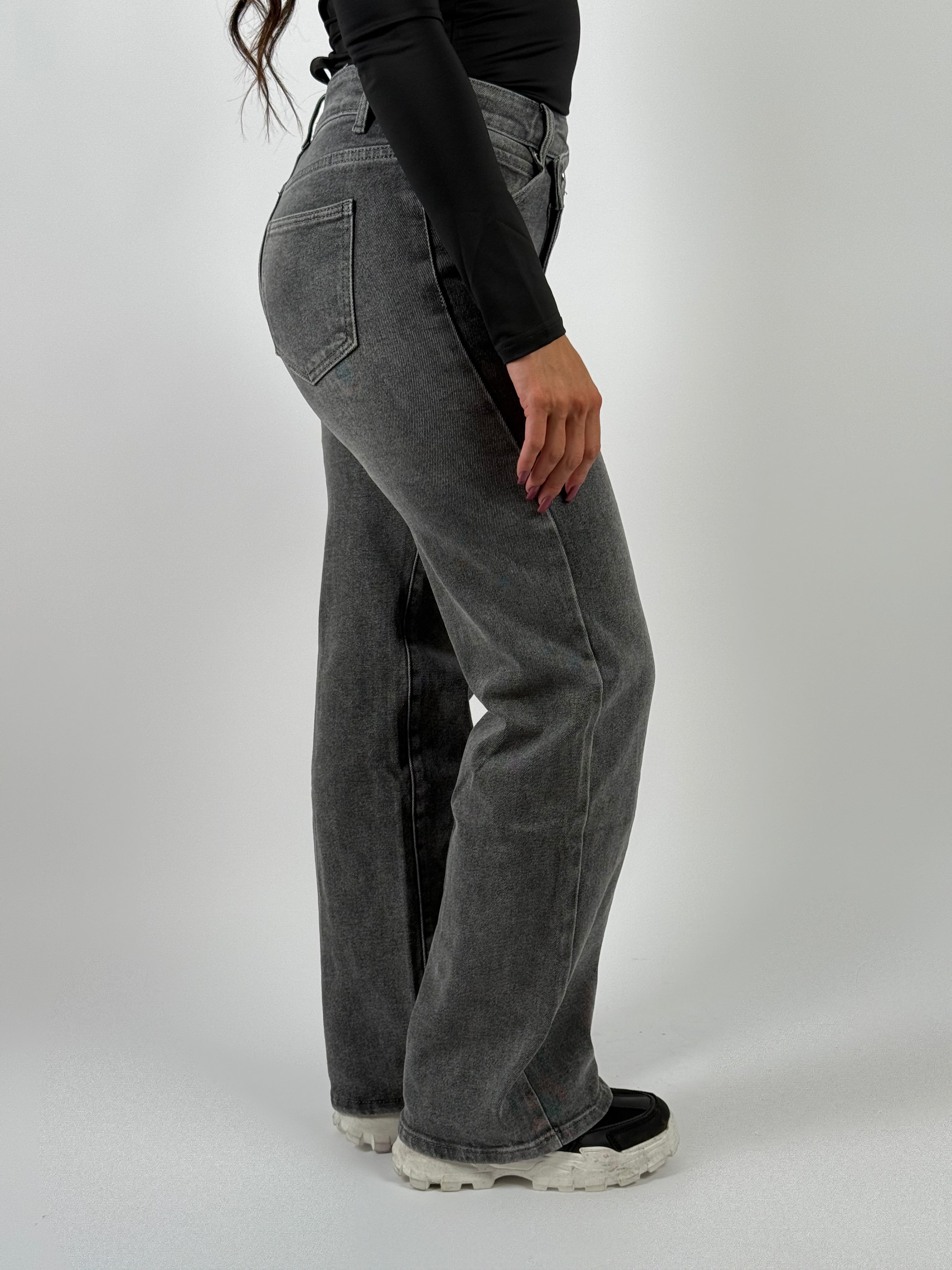 Jeans B 103Y Wide Leg Grijs