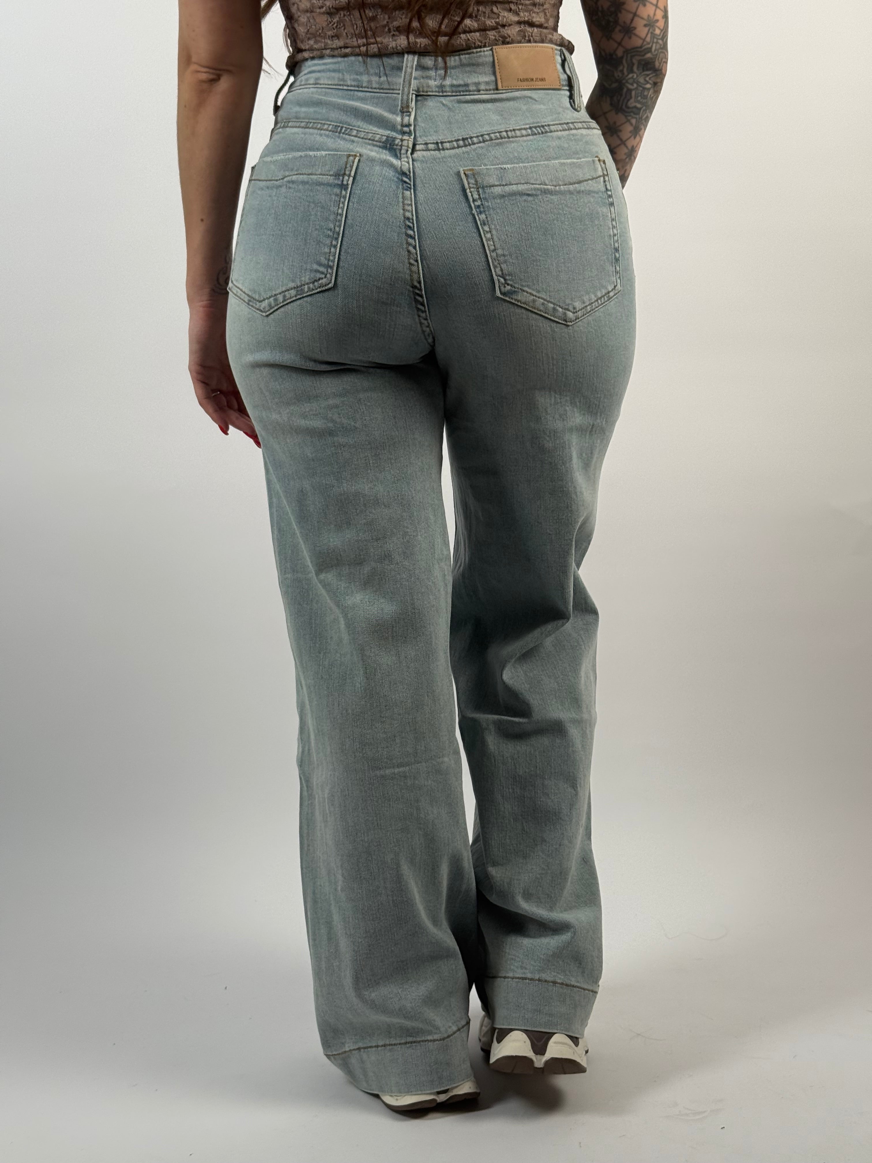 Jeans F 2396 Wide Leg Blauw