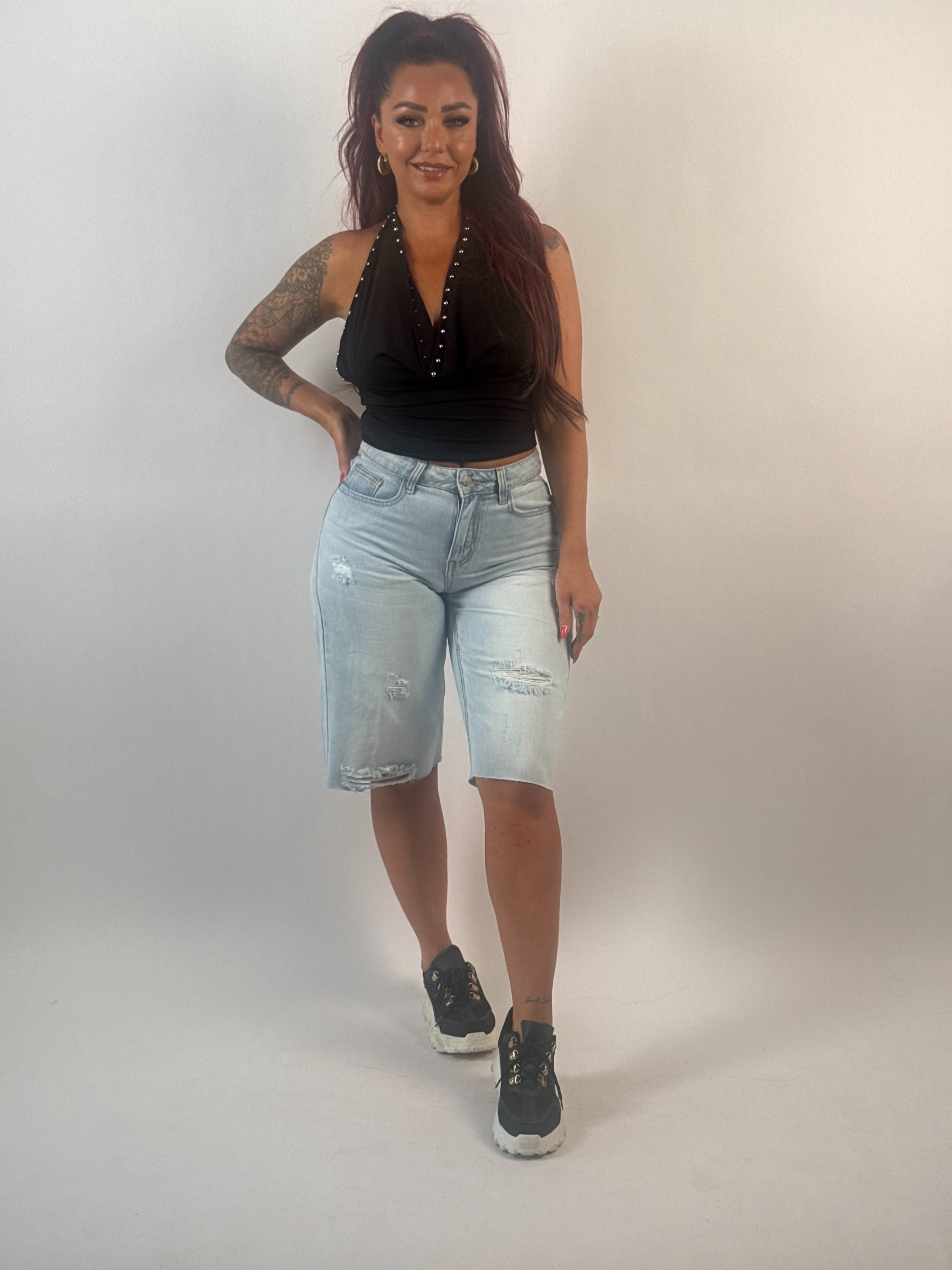 Top Stacy Stud Zwart