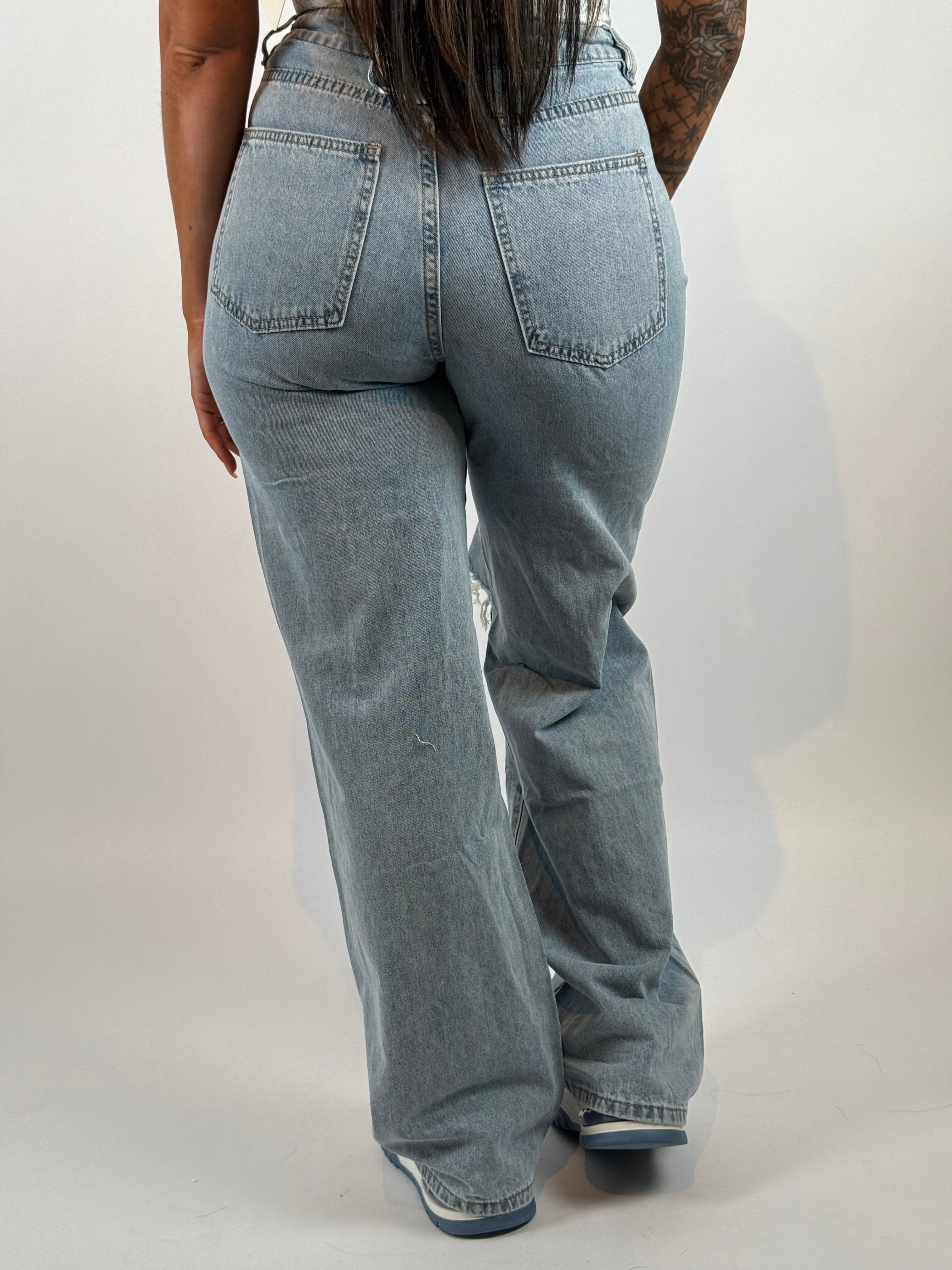 Jeans L 6029 Kant Wide Leg Blauw