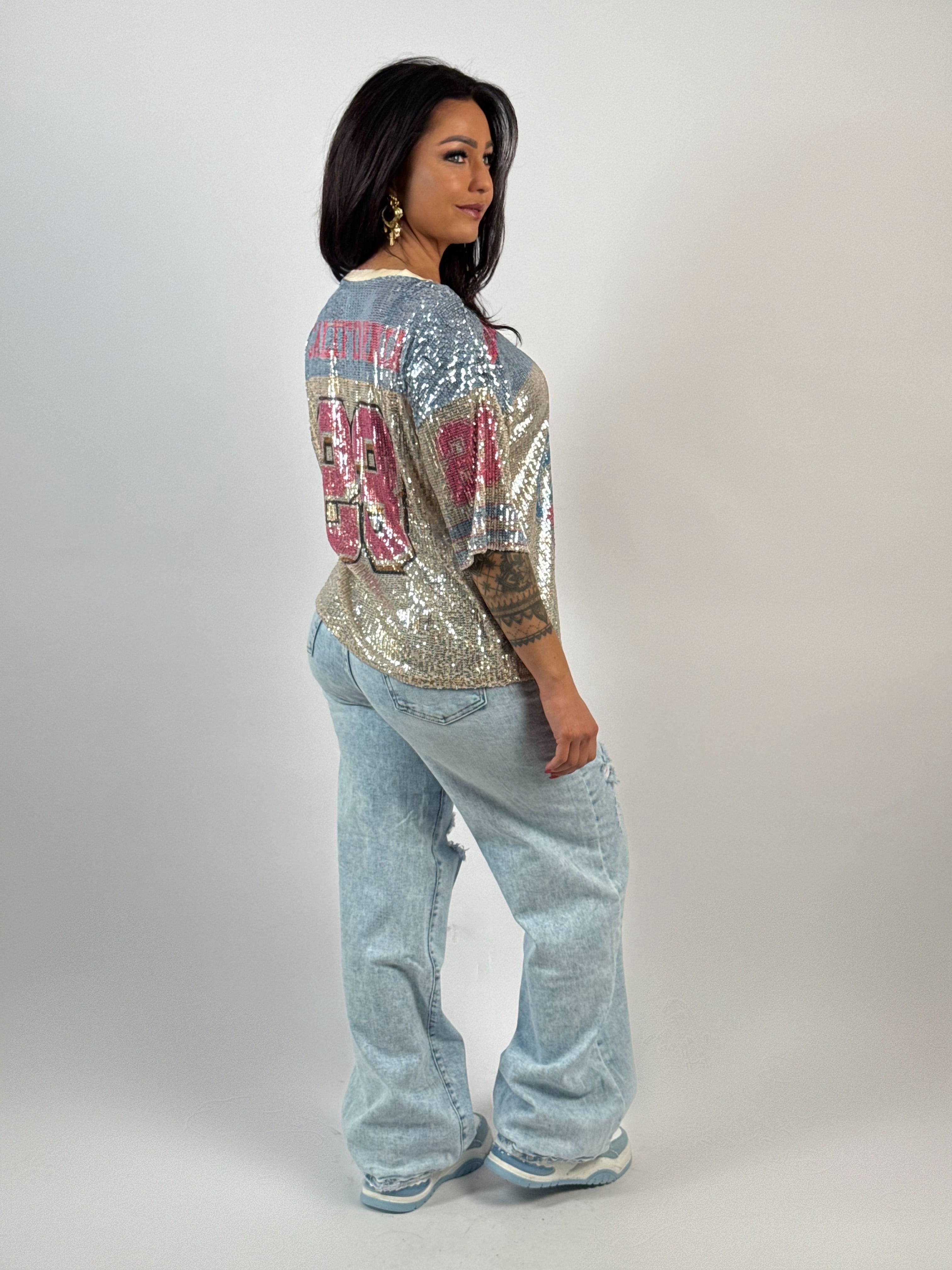 Shirt Base Paillet Blauw