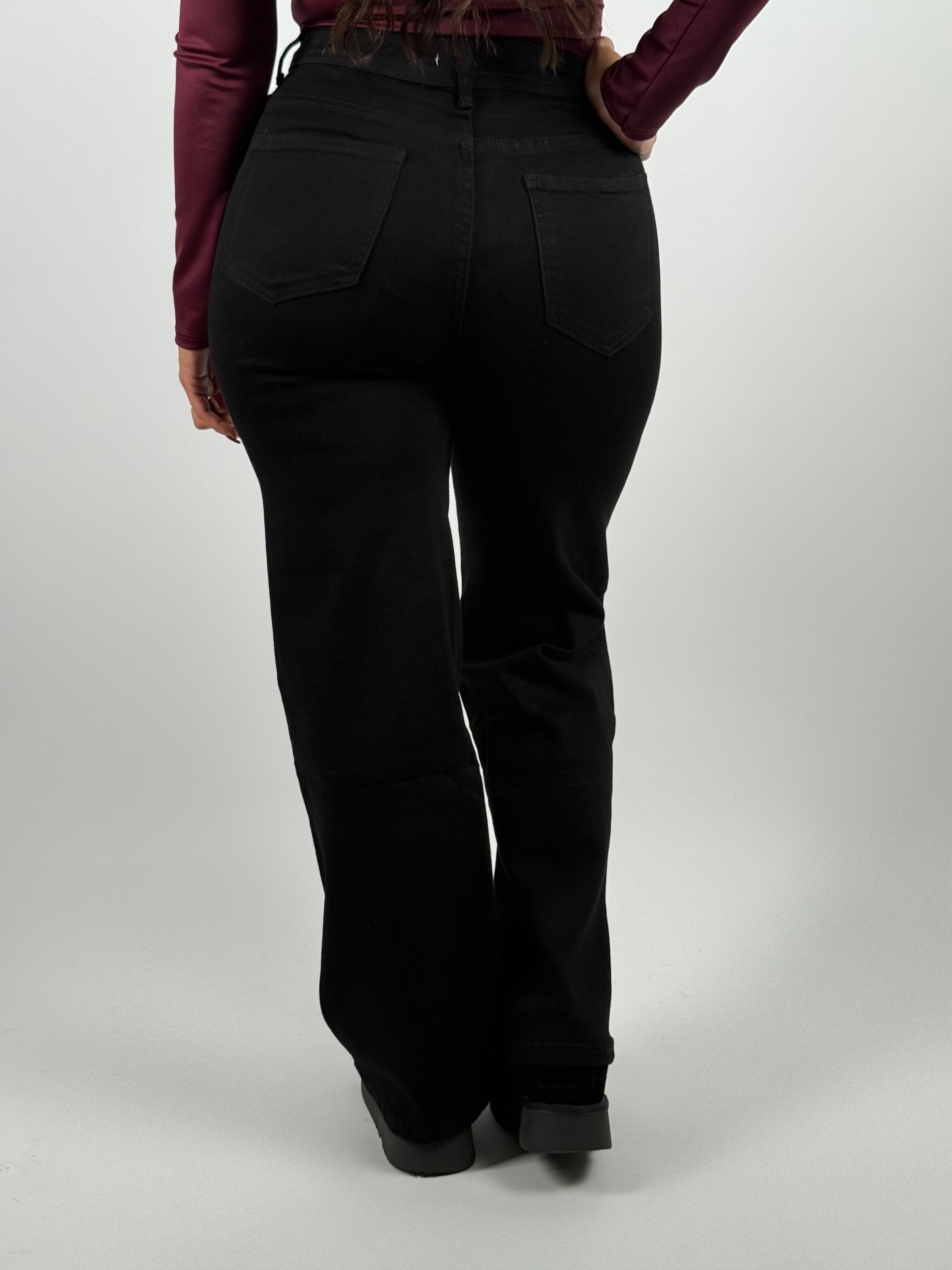 Jeans B 8179 Wide Leg Zwart