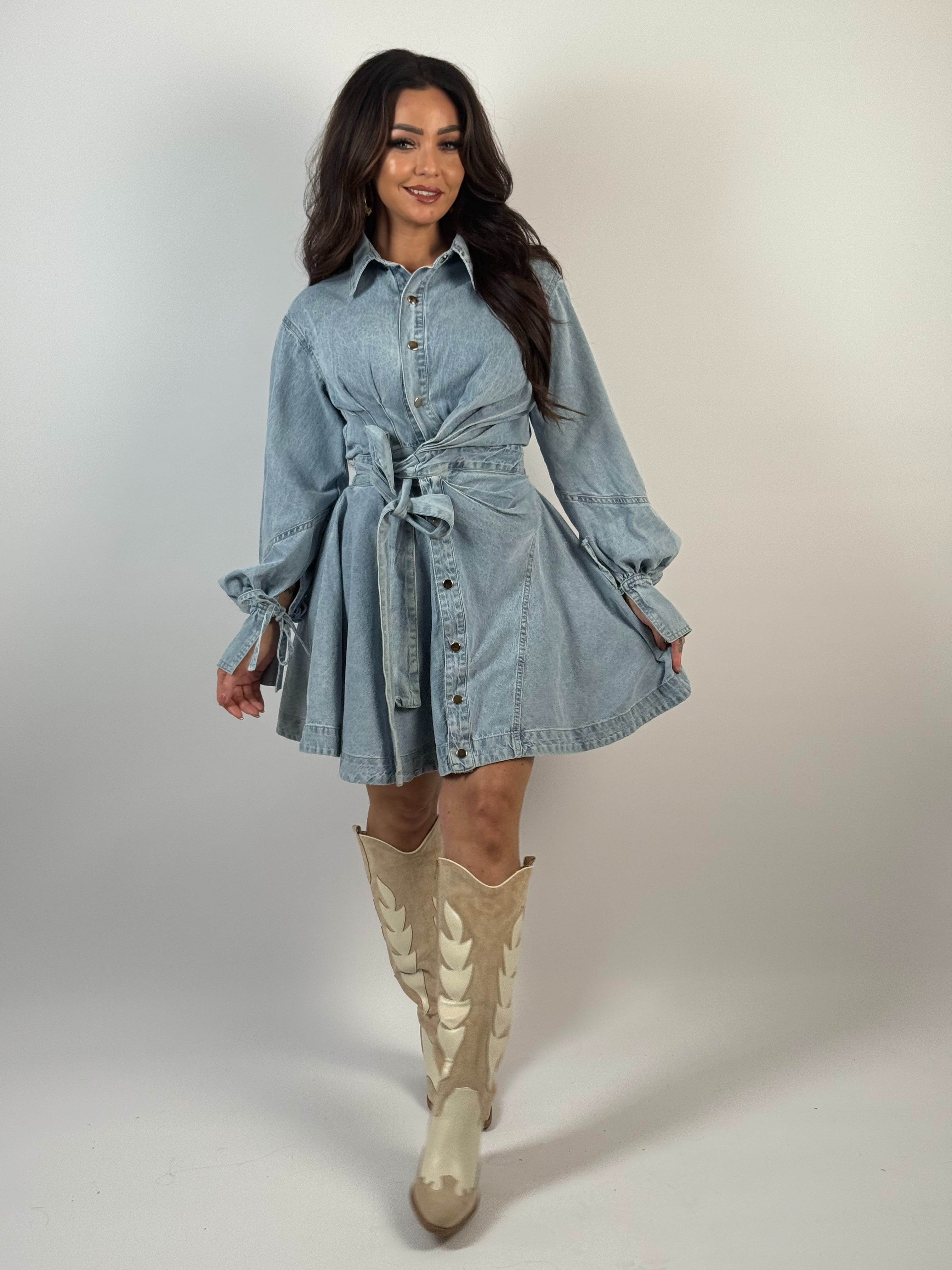 Jurk Jeans Strik Blauw