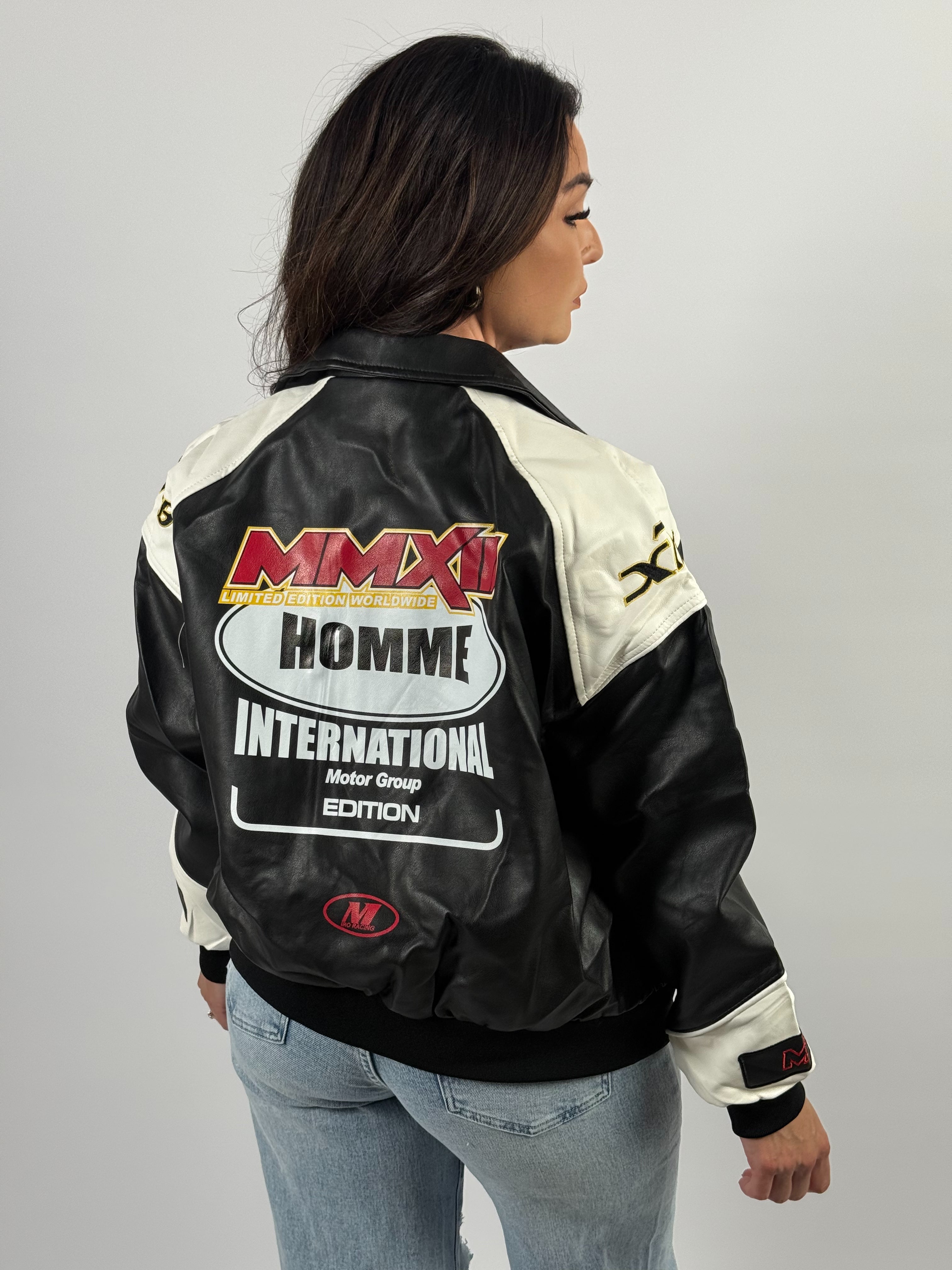 Jack Biker Leather Look Rood