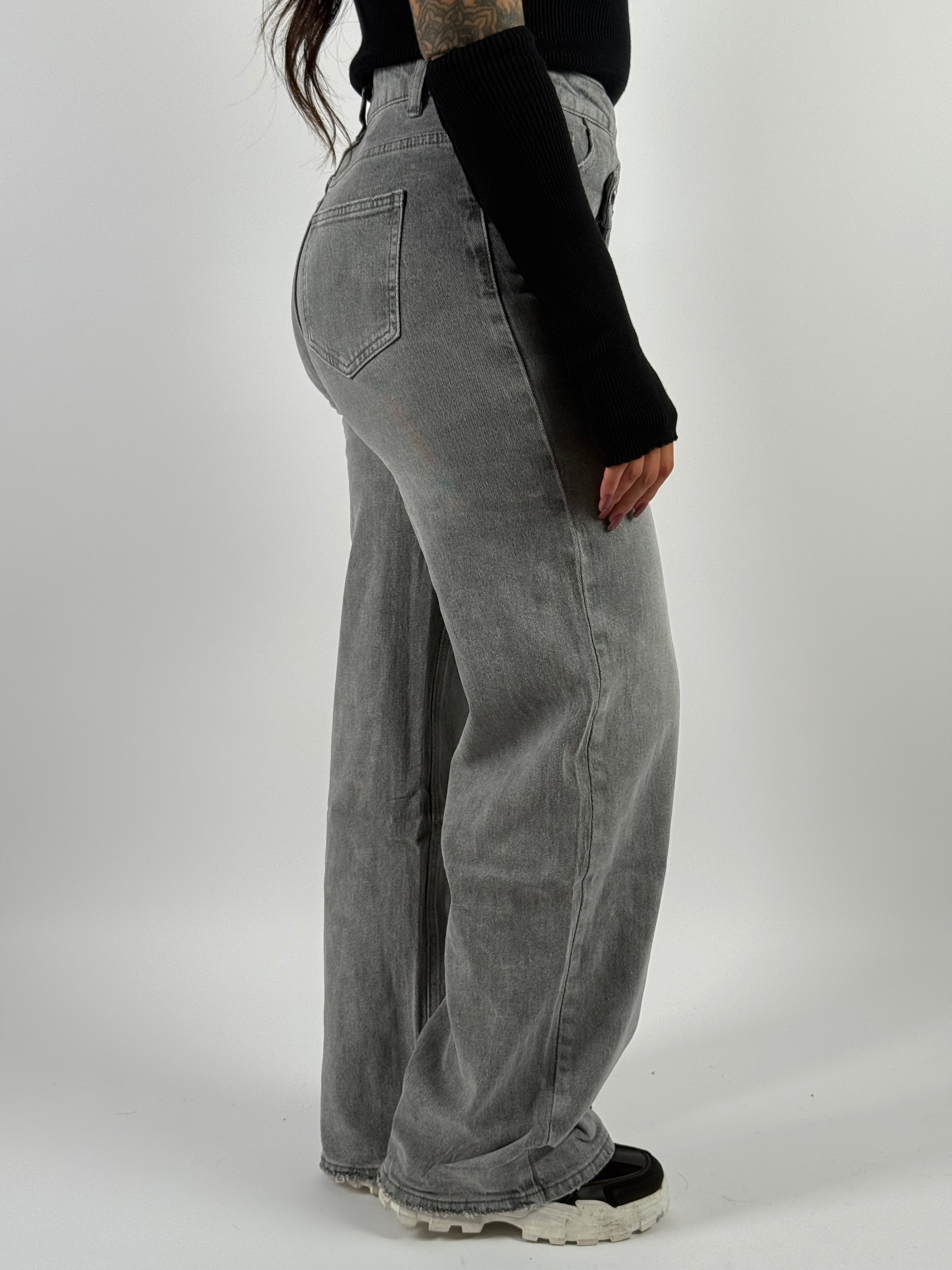 Jeans B 8208 Wide Leg Grijs