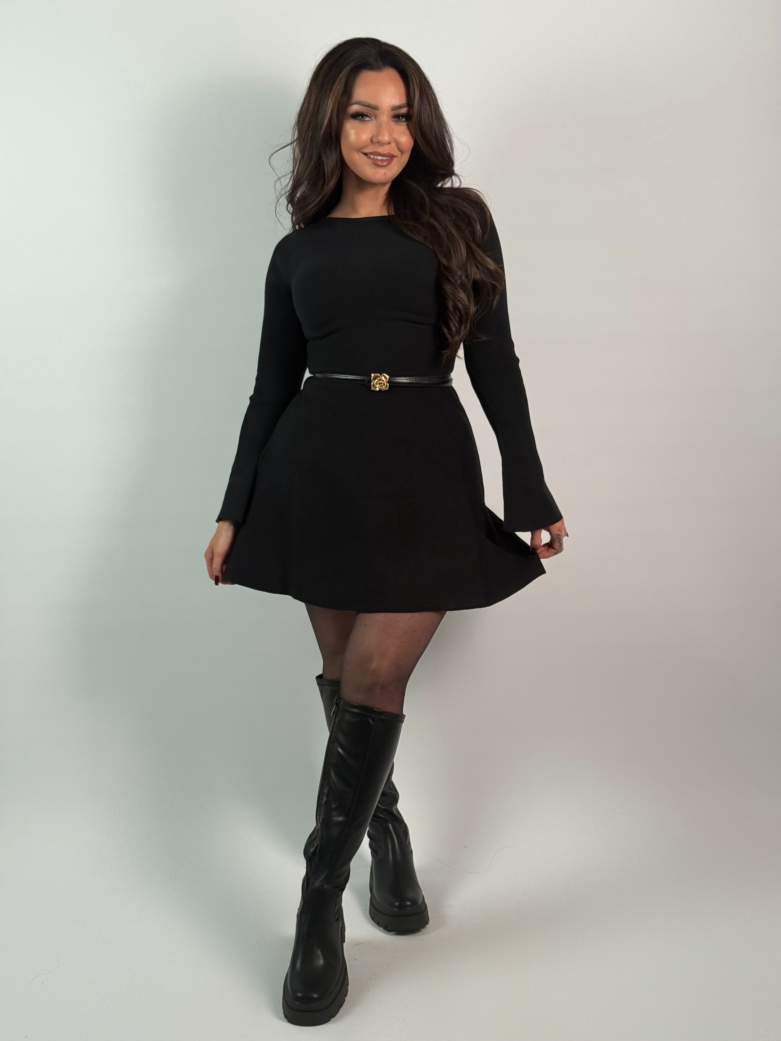 Jurk Peplum 7-742 Zwart