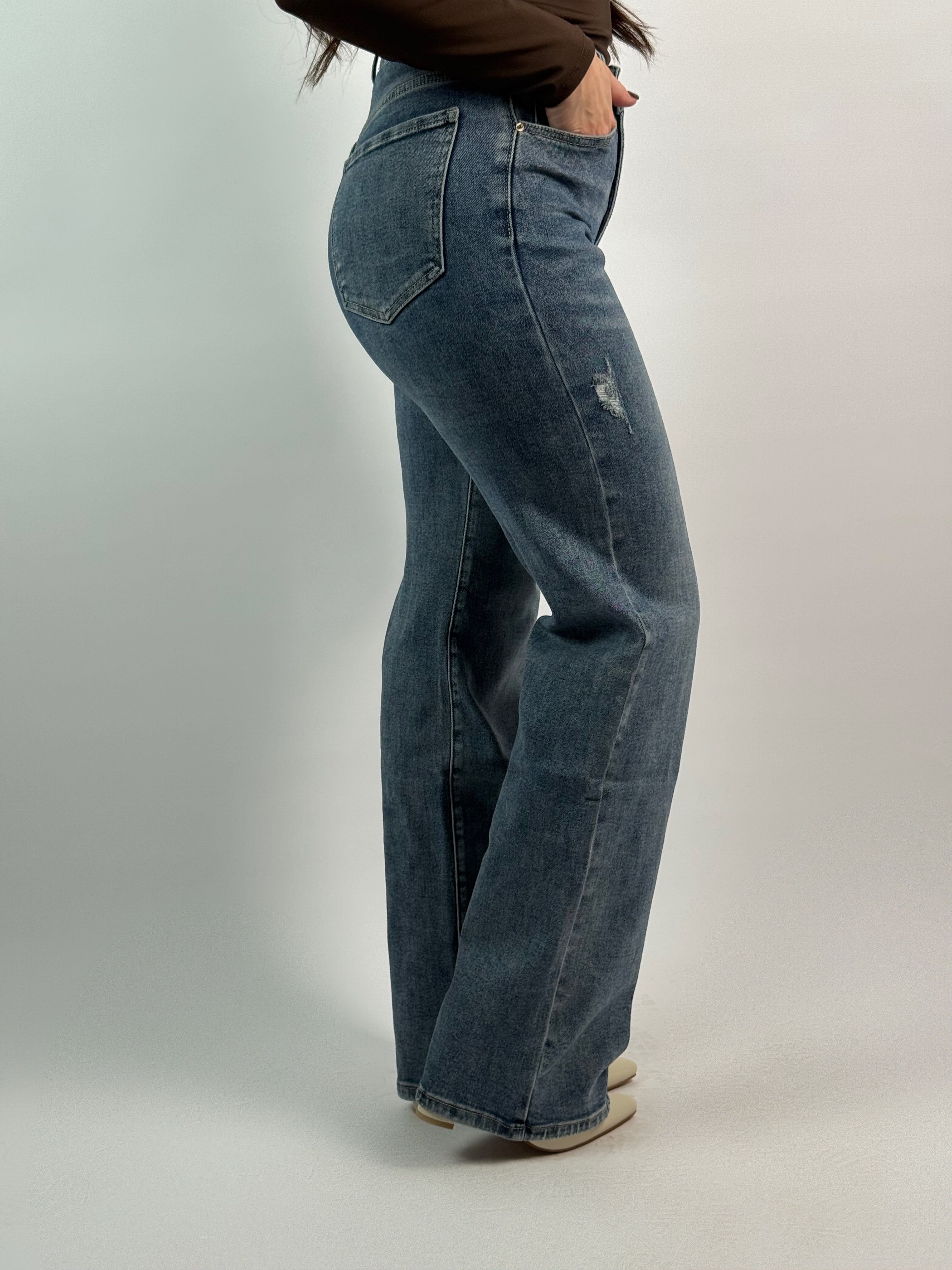 Jeans L 6320-9 Extra Long Wide Blauw