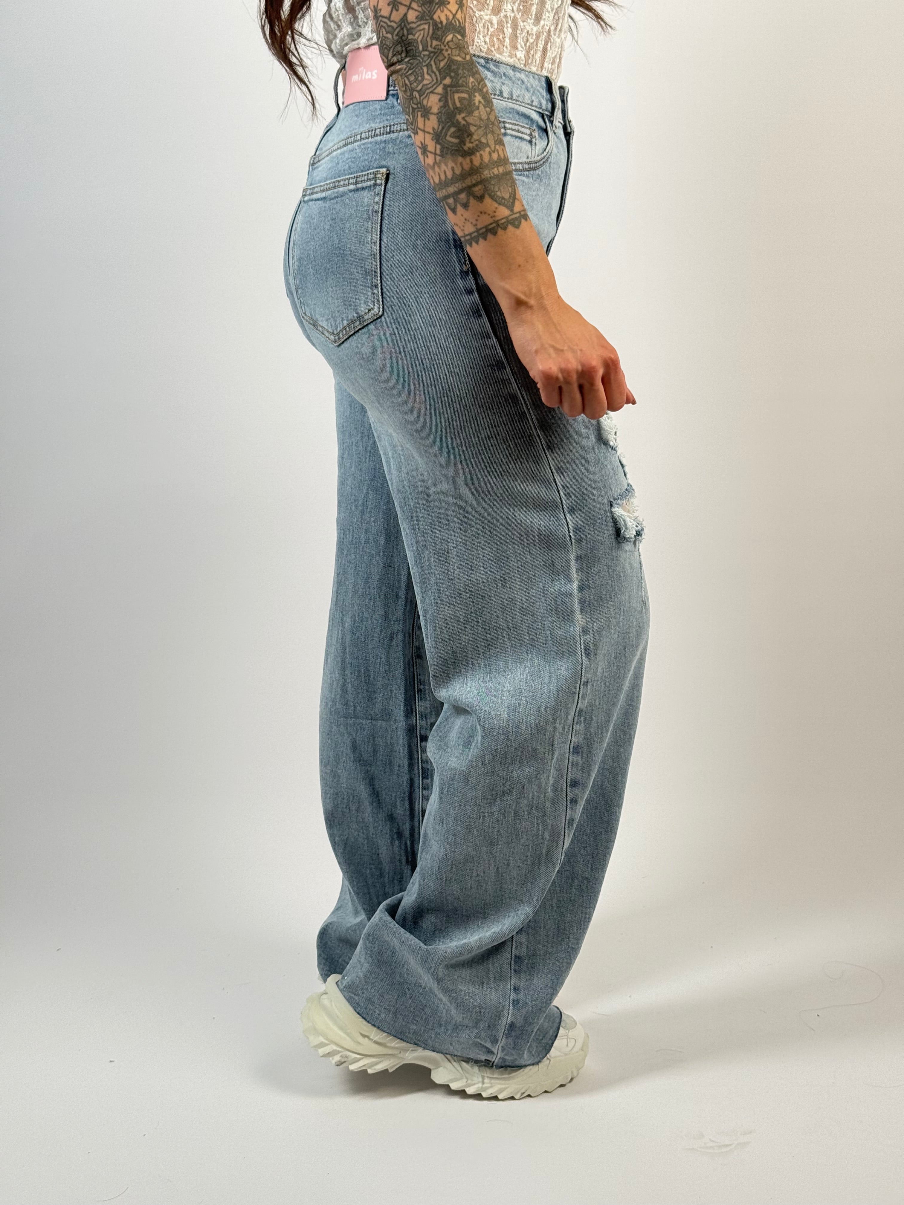 Jeans D 173 Kant Wide Leg Blauw