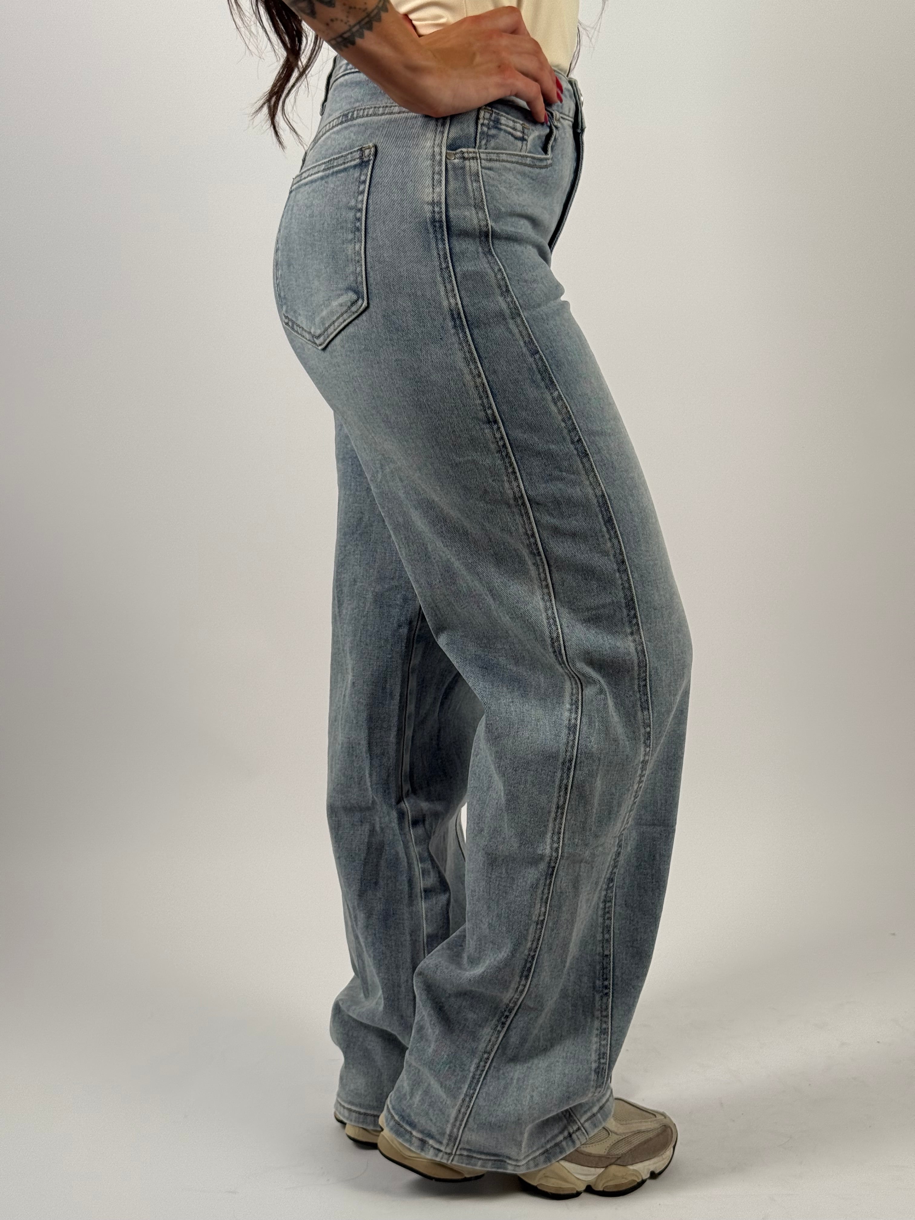Jeans H 909-1 Wide Leg Blauw