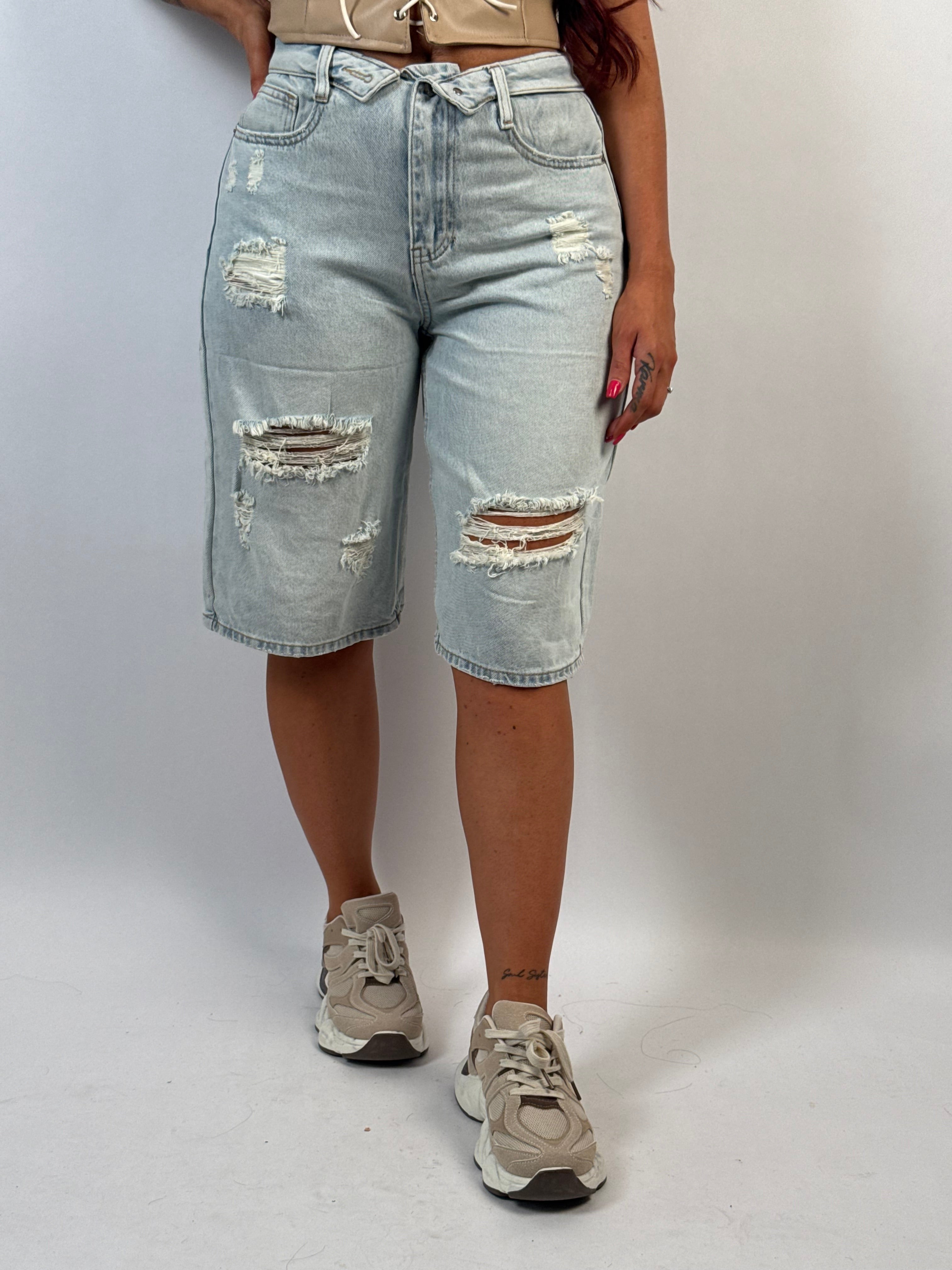 Jeans Short L 8067-80  Blauw