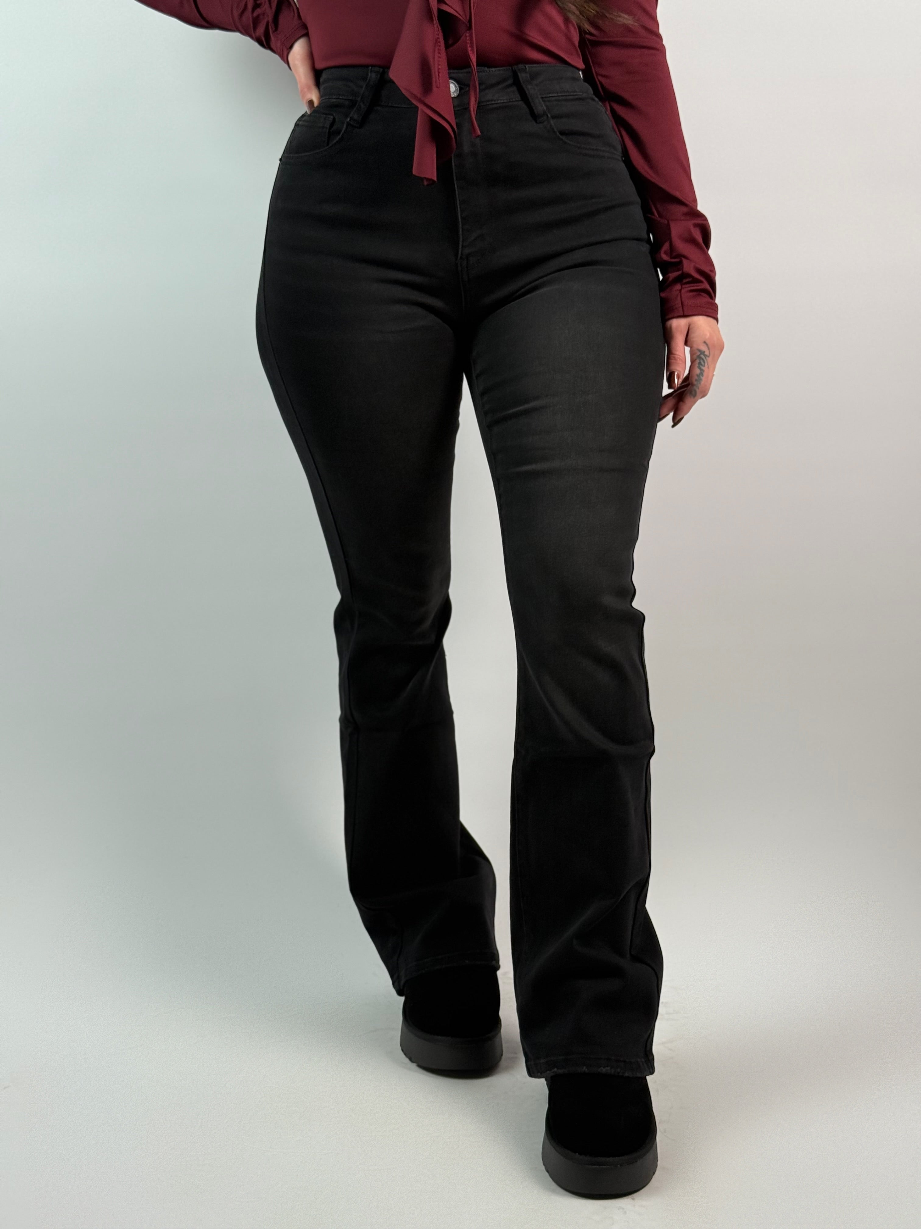 Jeans Flared L 6141-4 Zwart