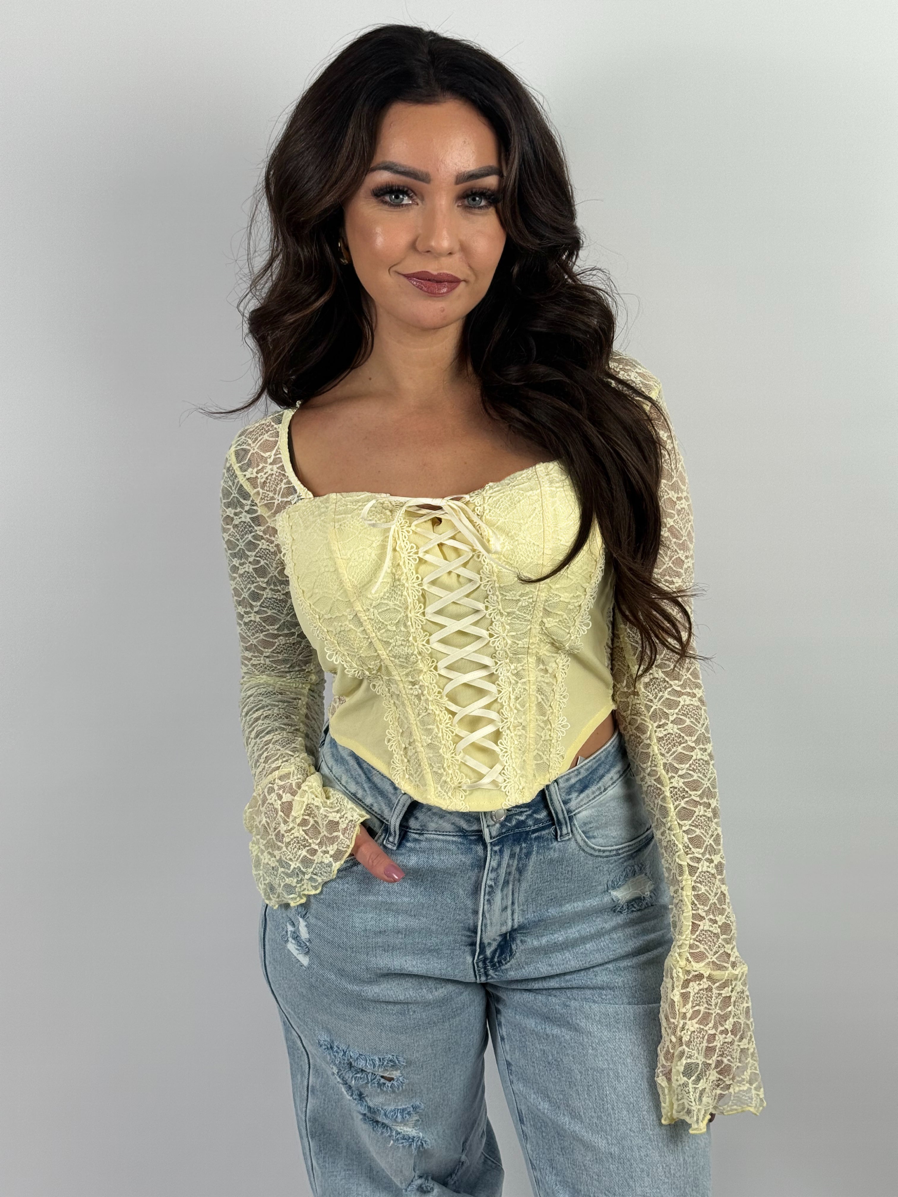 Top Lace/Veter 7358 Geel