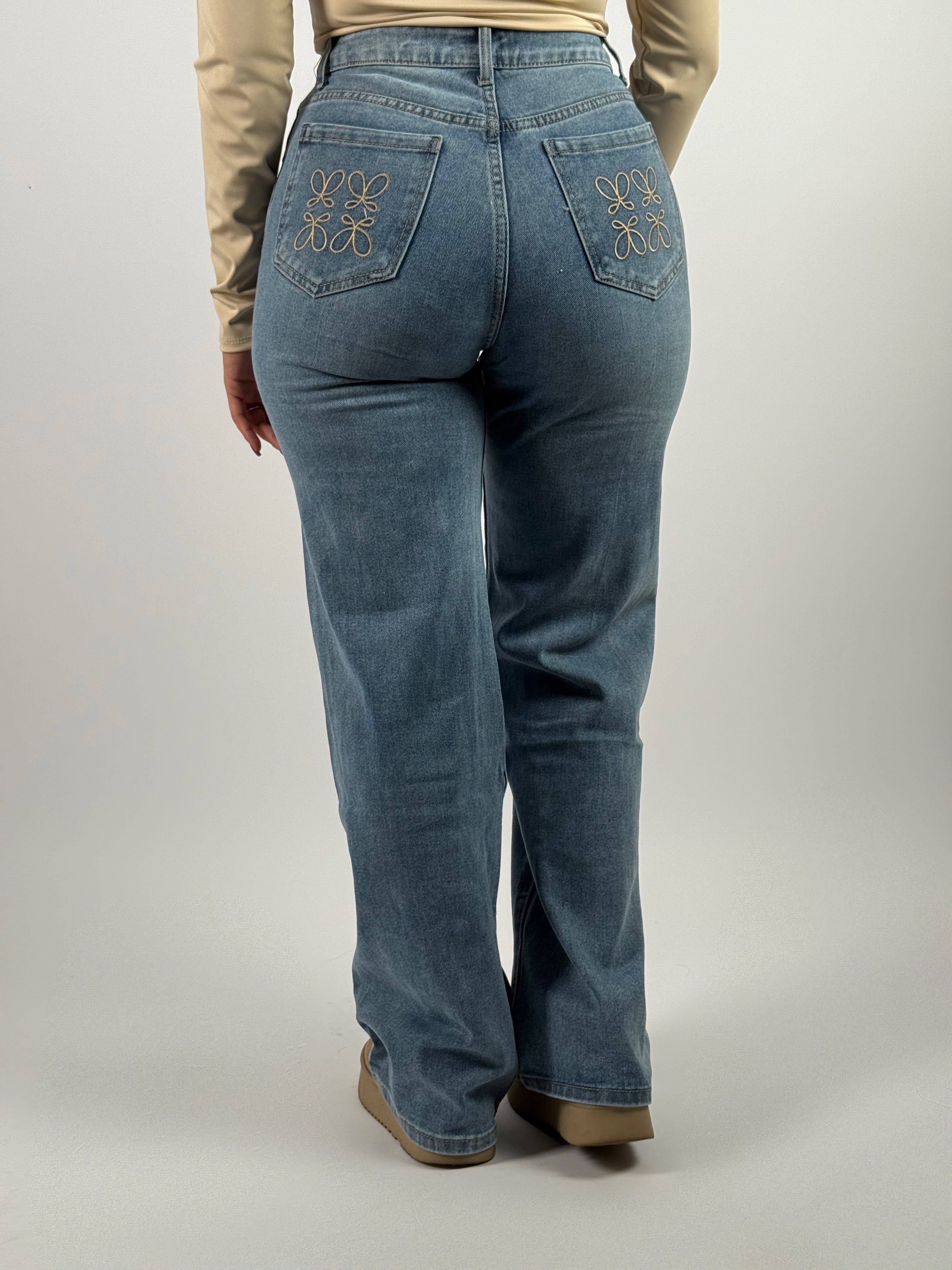 Jeans Y 2252 Pocket Wide Leg Blauw