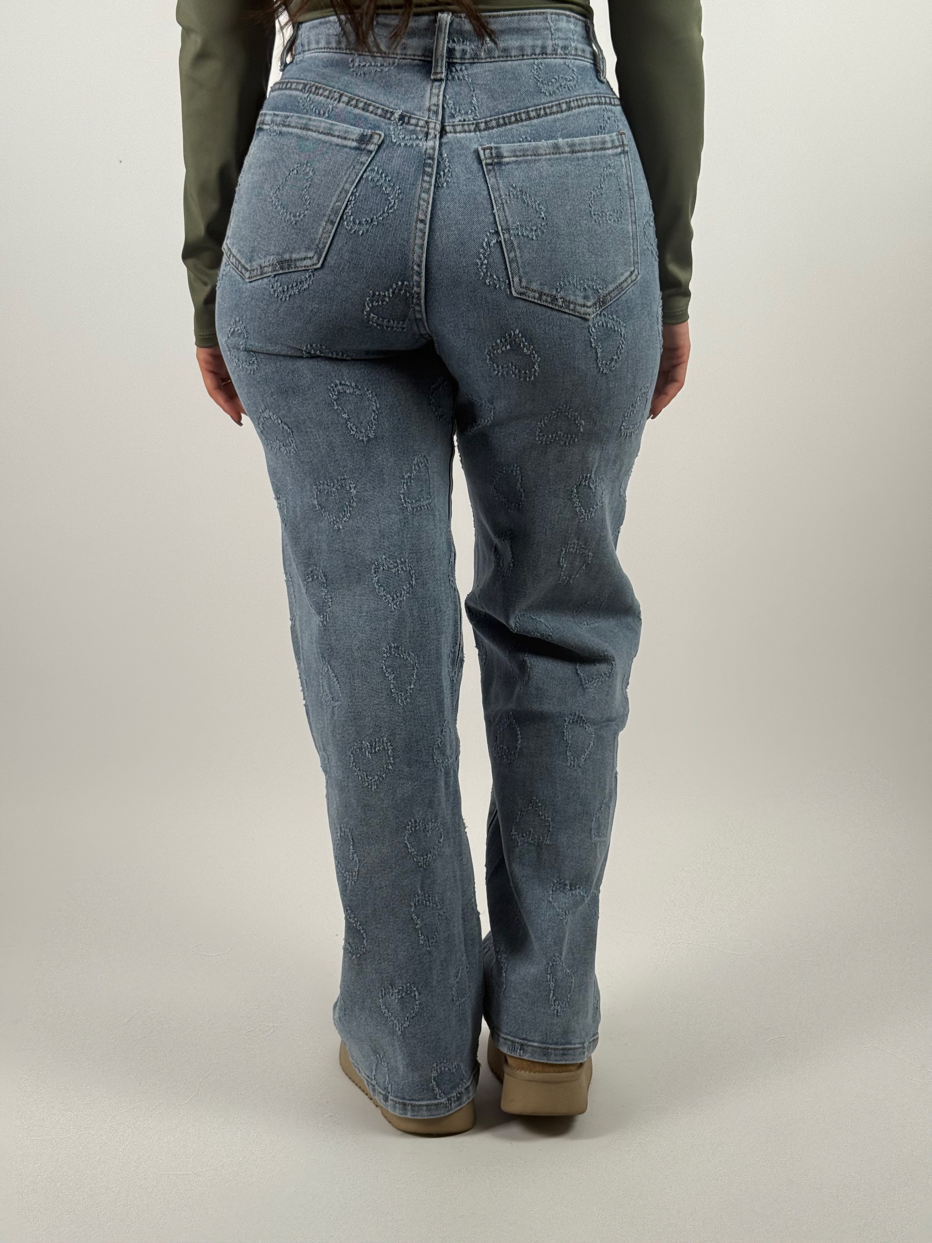 Jeans Y 5268 Hartjes Wide Leg Blauw