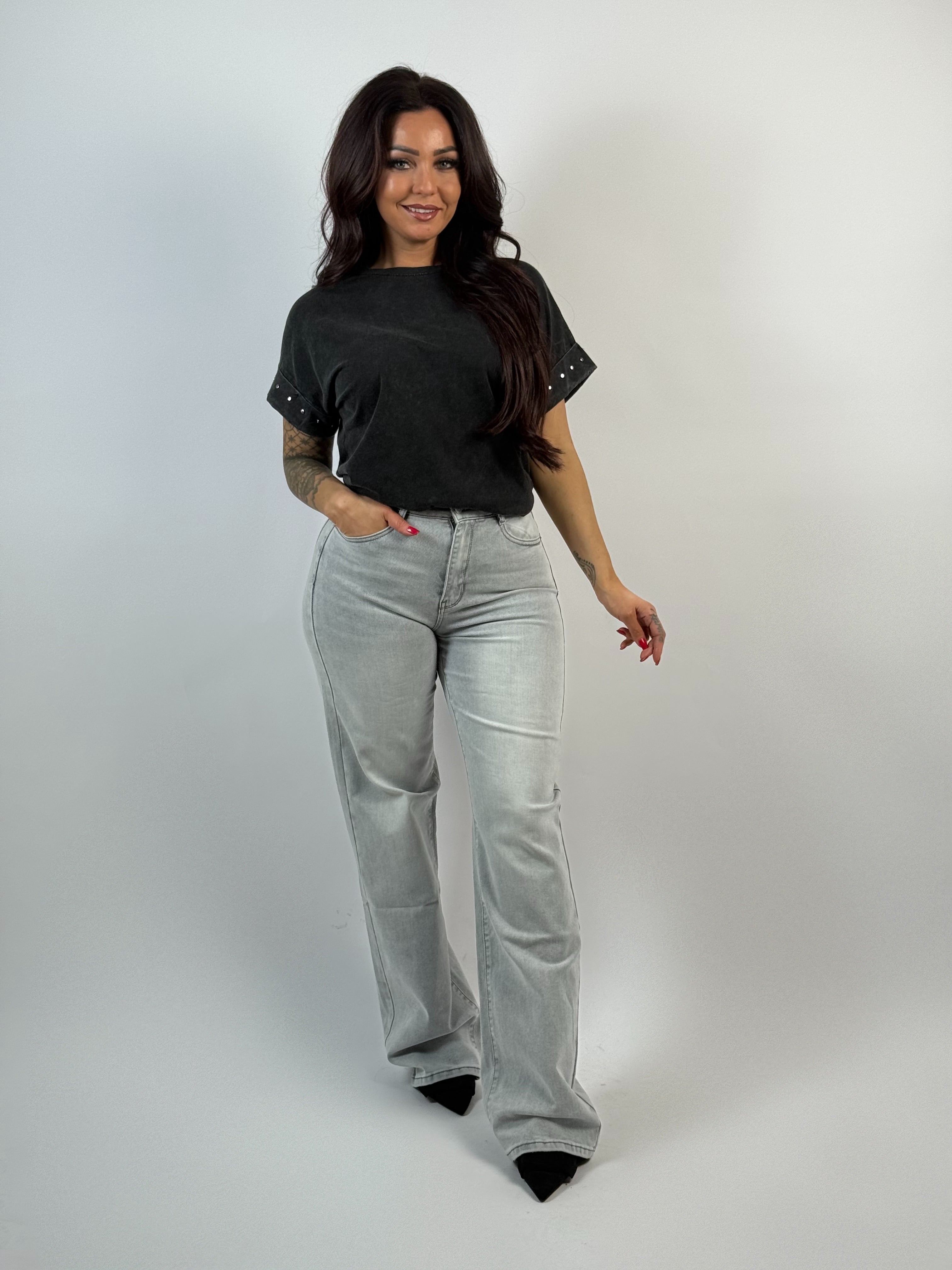 Shirt Stud Estee Zwart