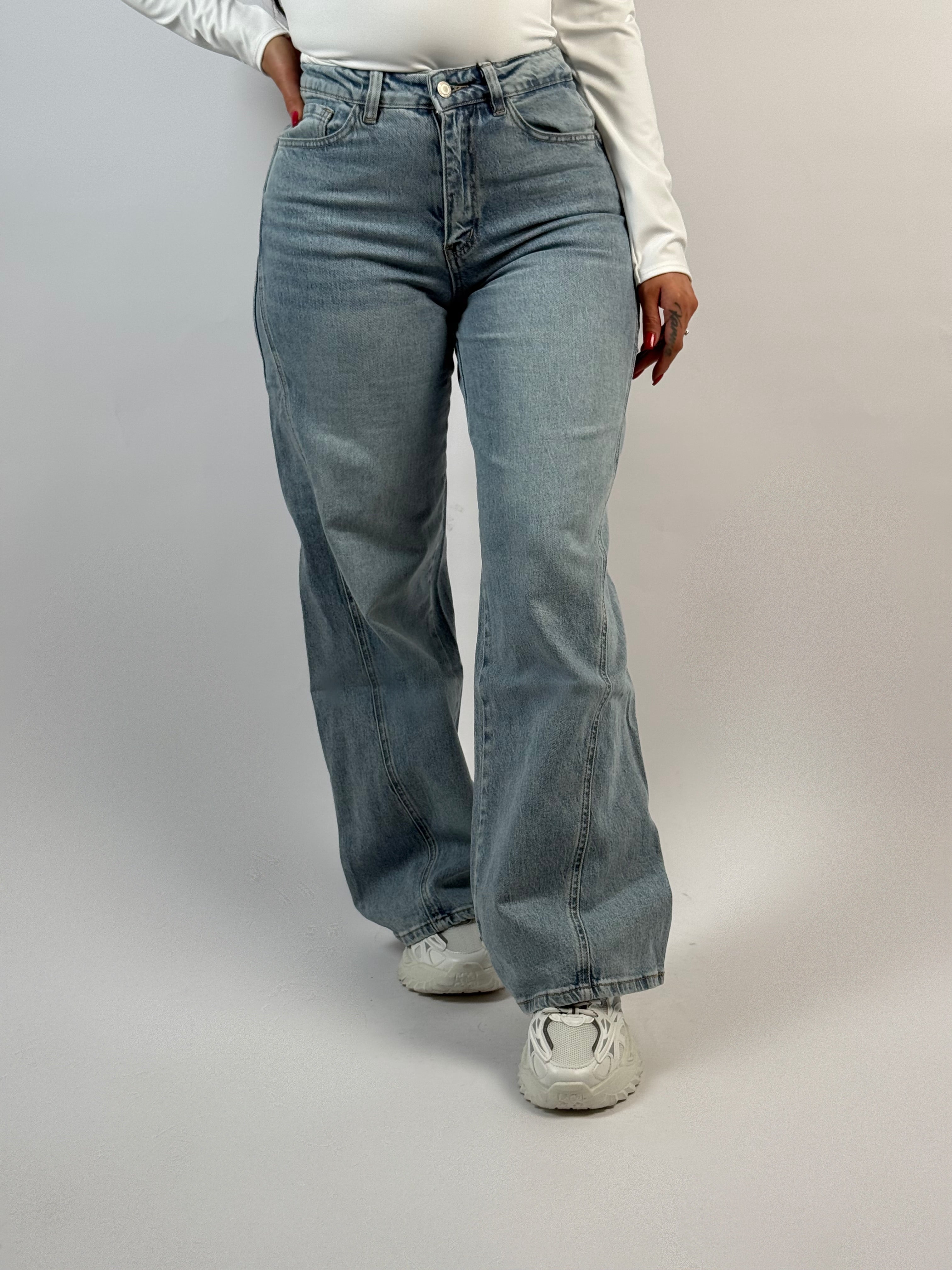 Jeans L 6081 Wide Leg Blauw