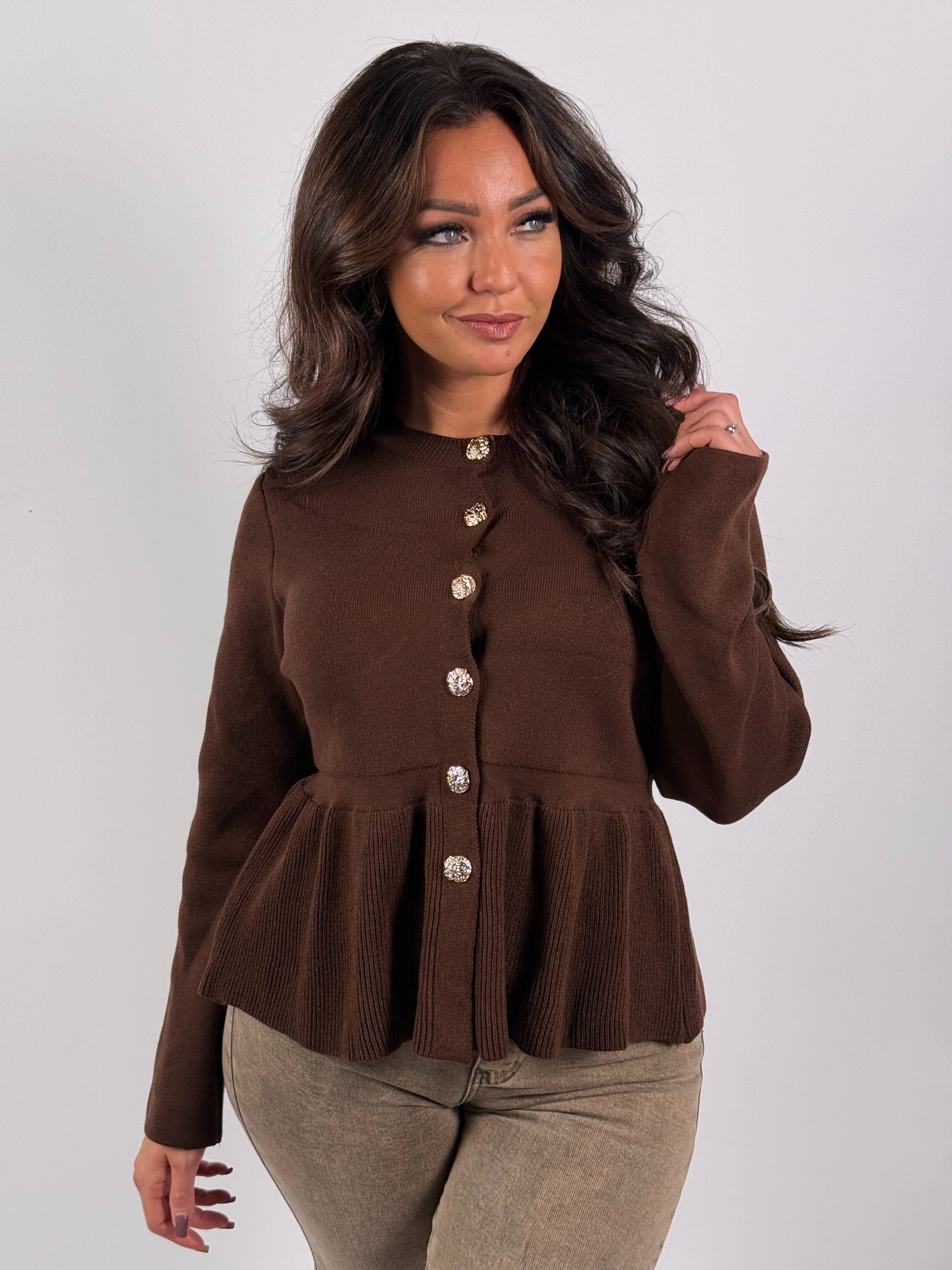 Trui Peplum 800 Bruin