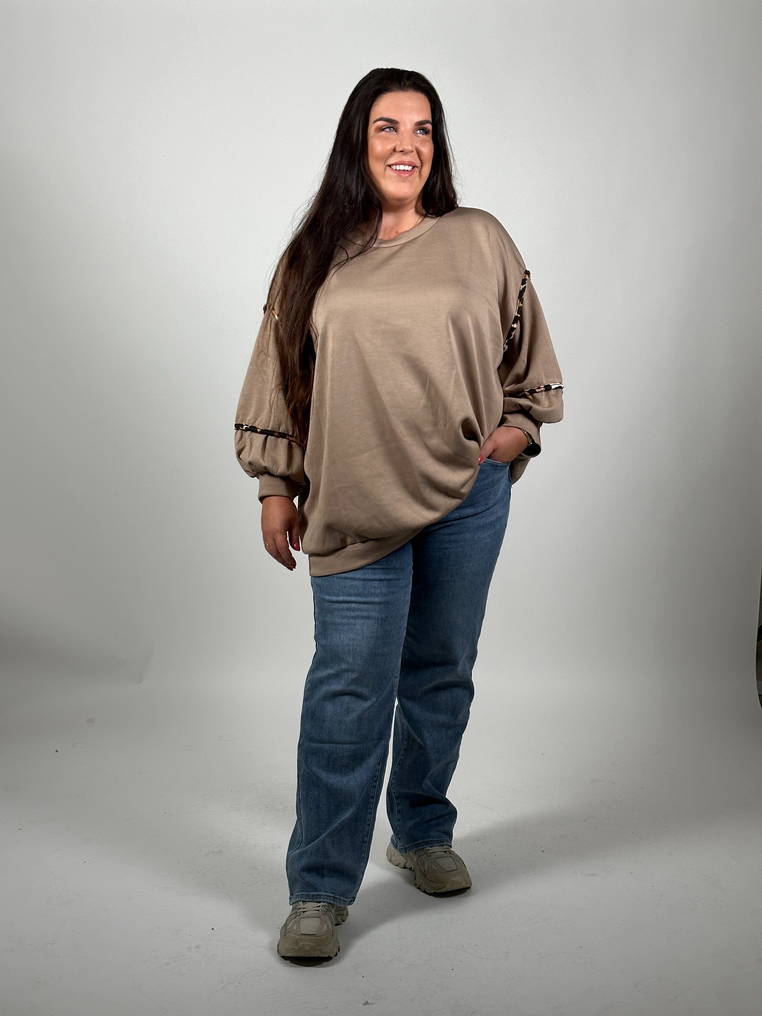 Trui Plus Size Leo Beige