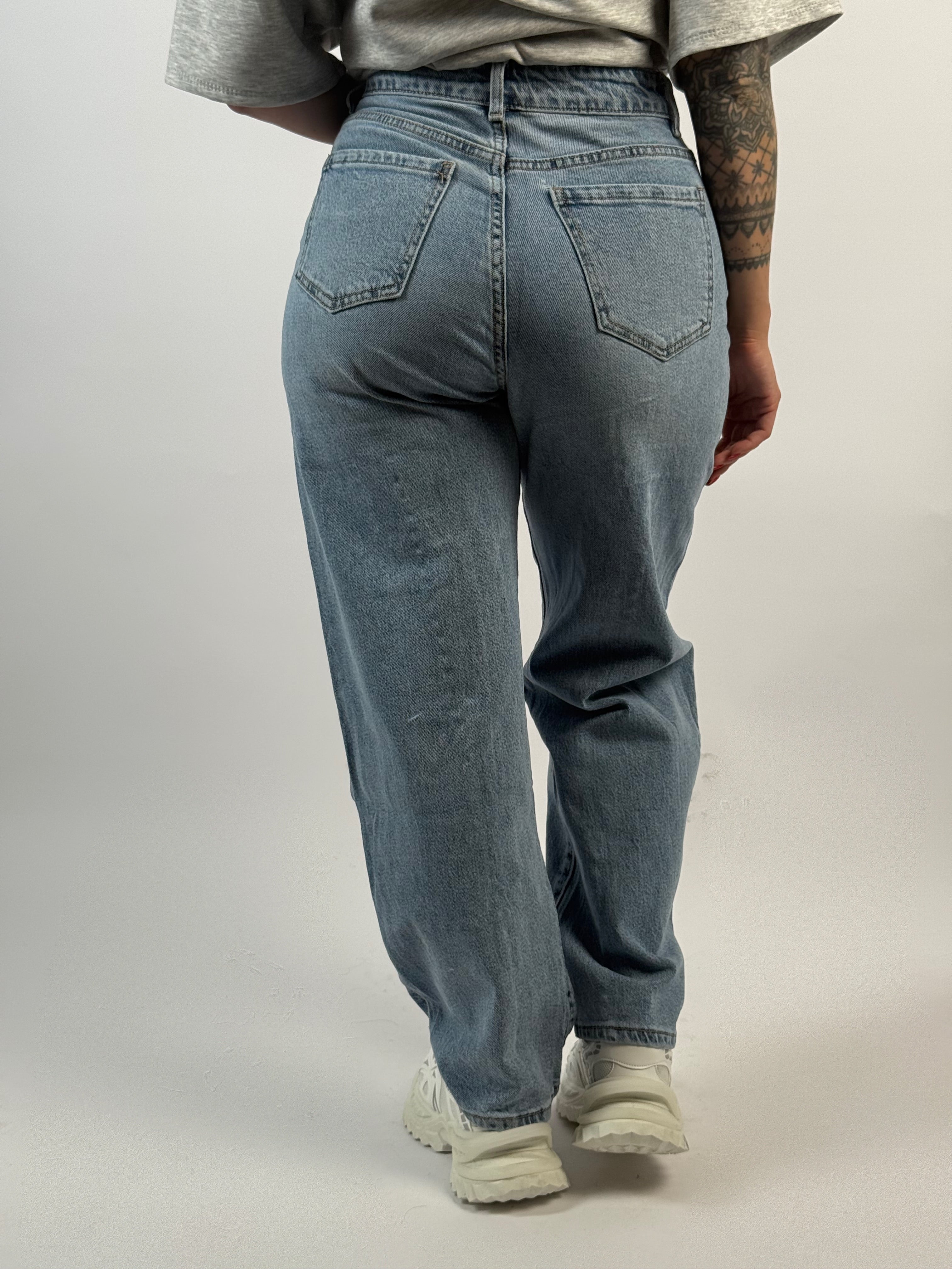 Jeans F 5533 Wide/Balloon Stud Leg Blauw