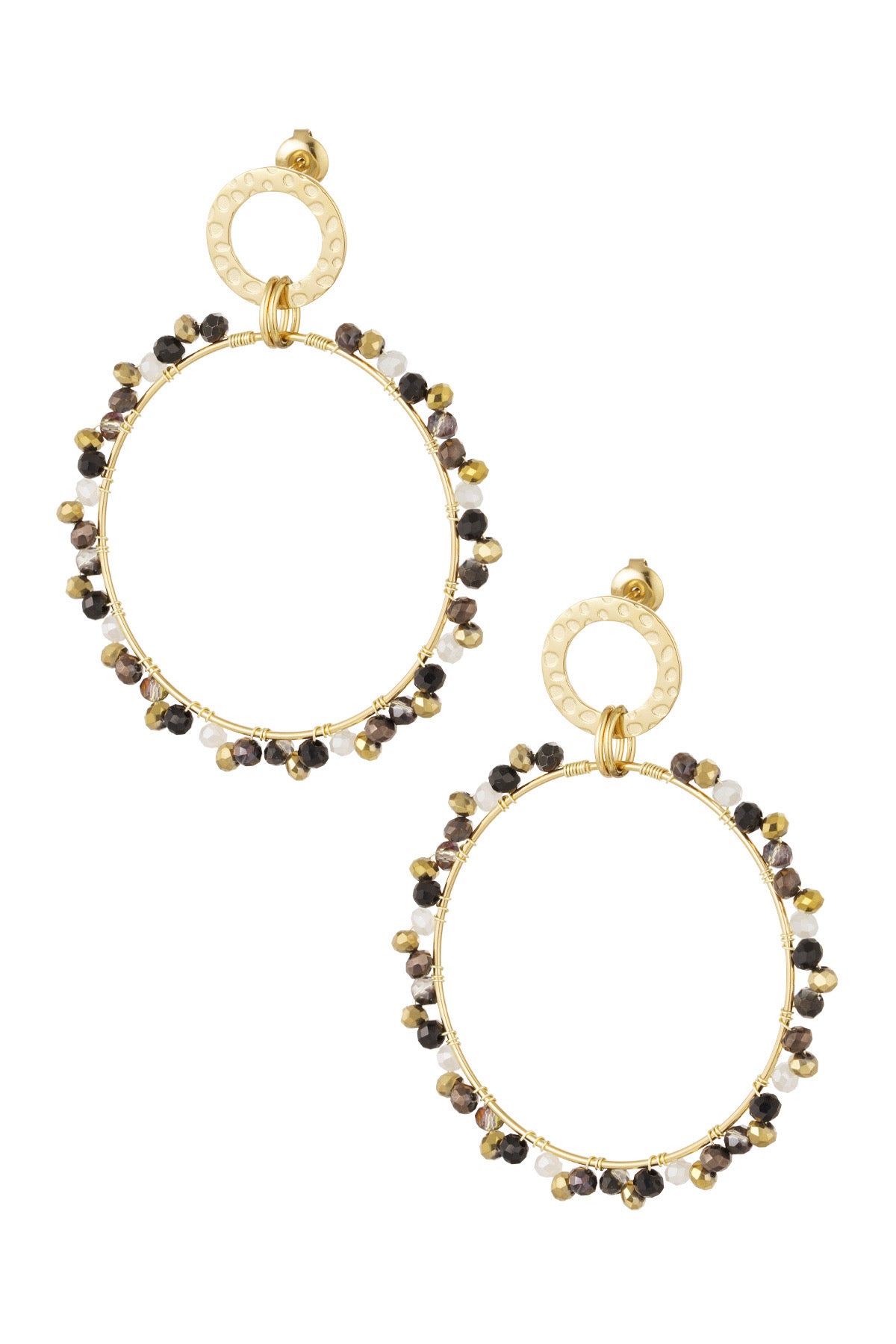 Earring Hoop 406 Black & Gold