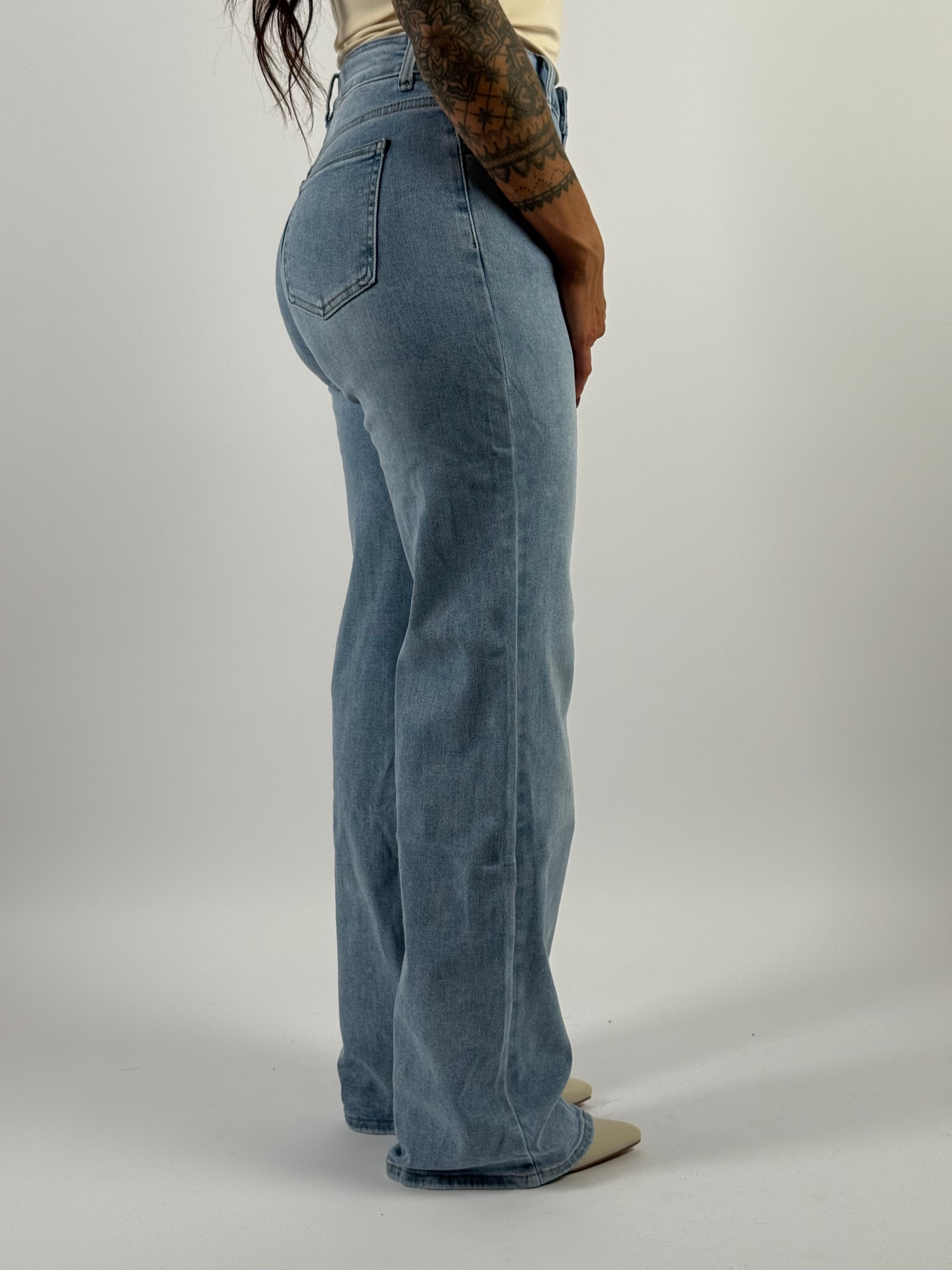 Jeans L 6743-3 Extra Long Wide Blauw
