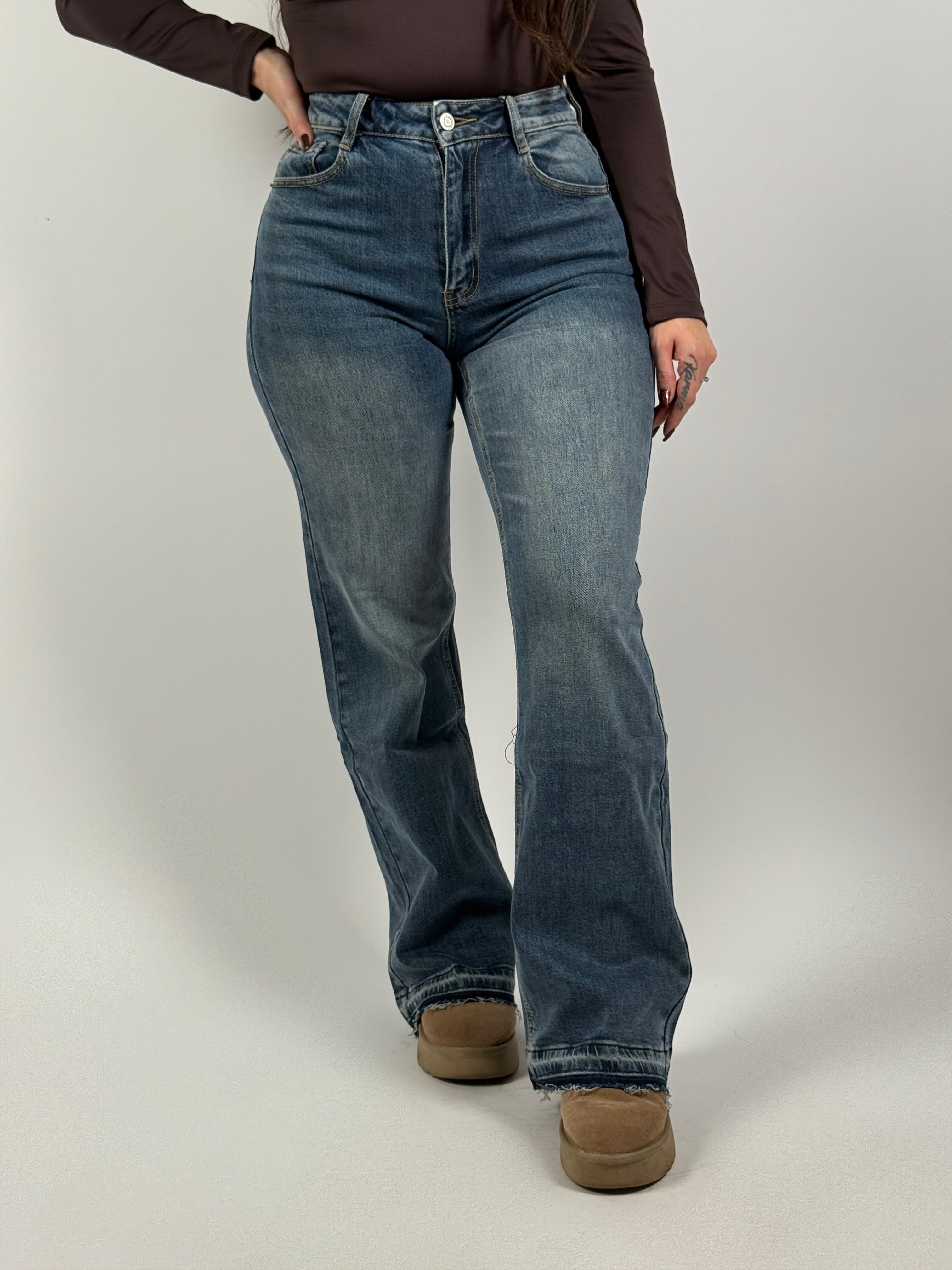 Jeans L 6038 Wide Leg Blauw