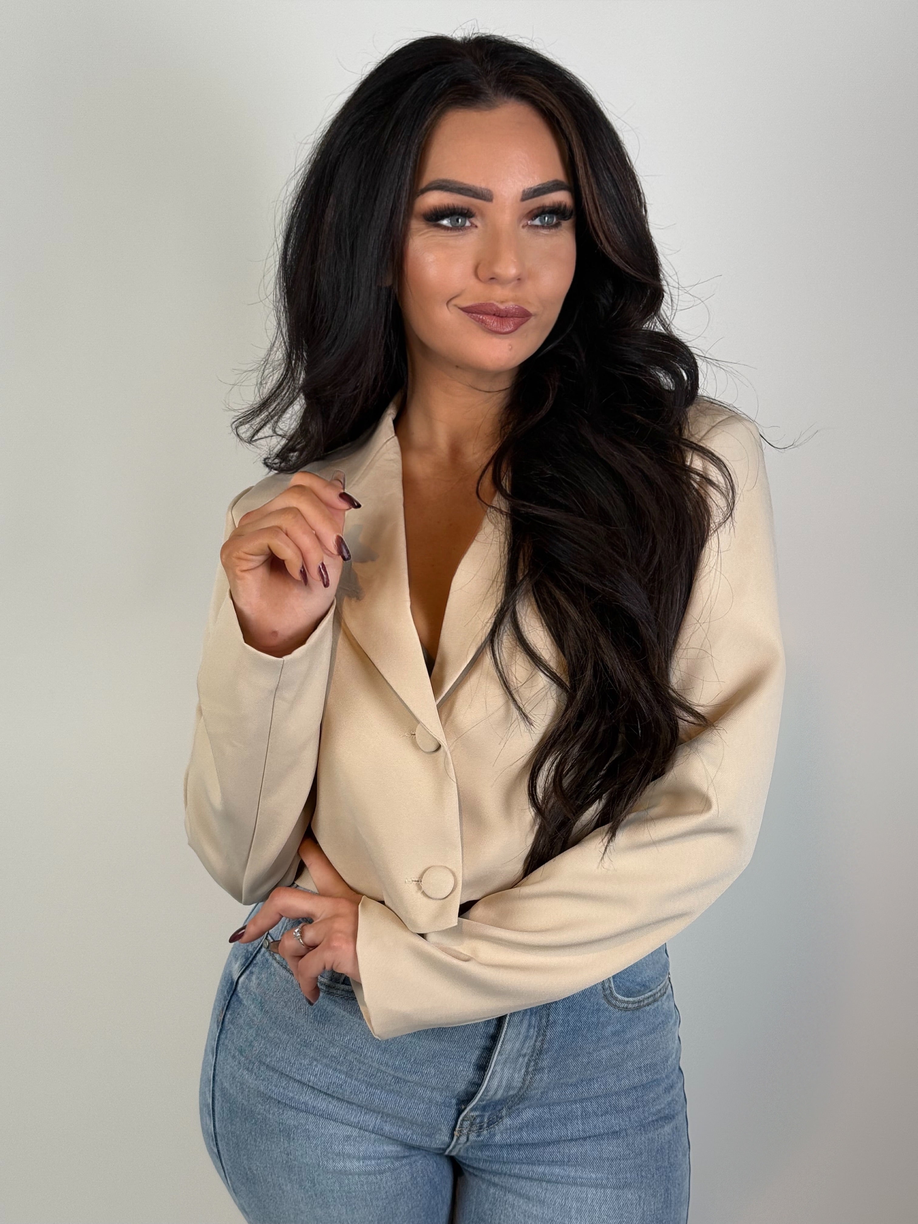 Blazer Crop Kimmy Beige