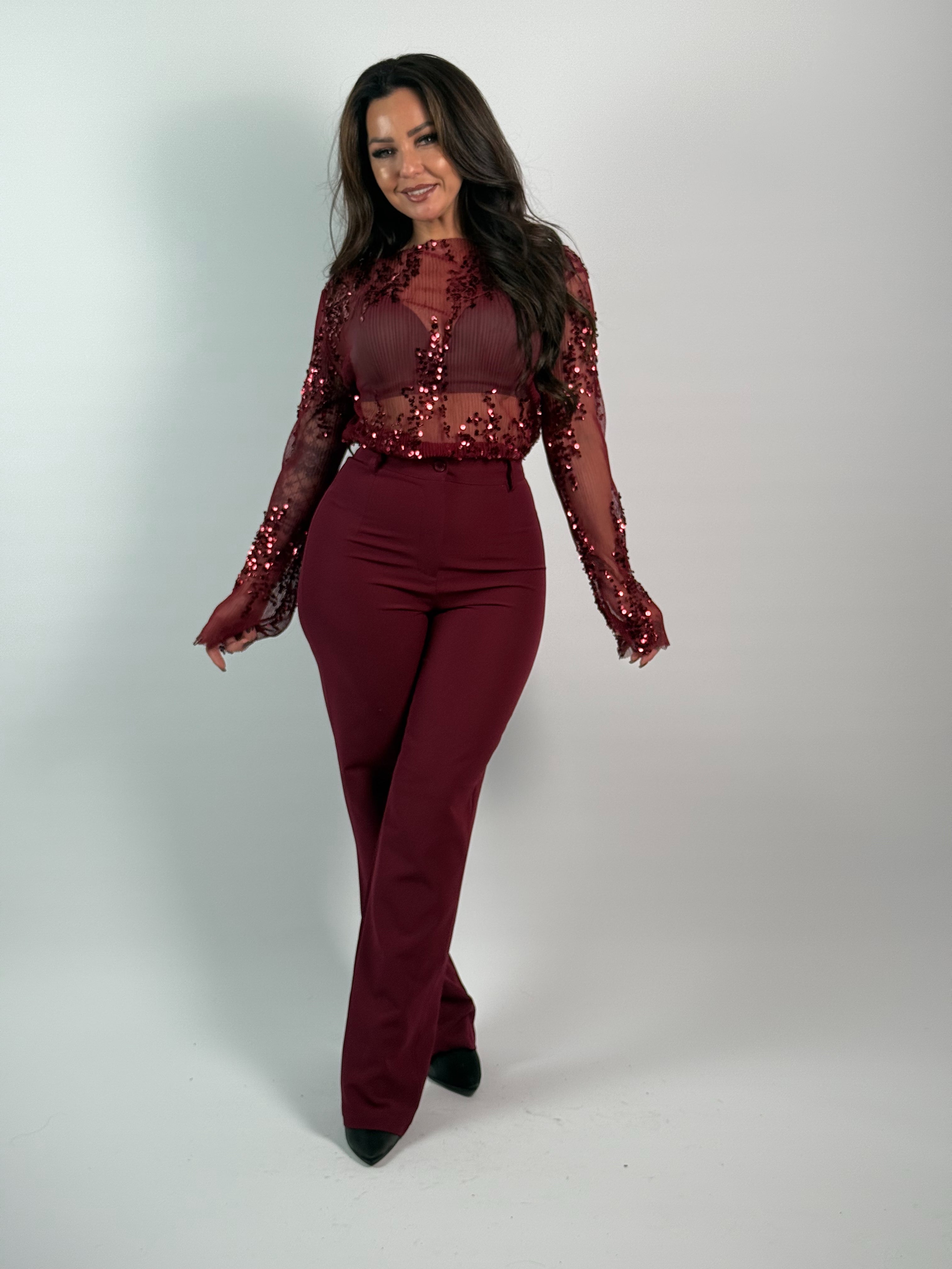 Top Luc Mesh 968 Bordeaux