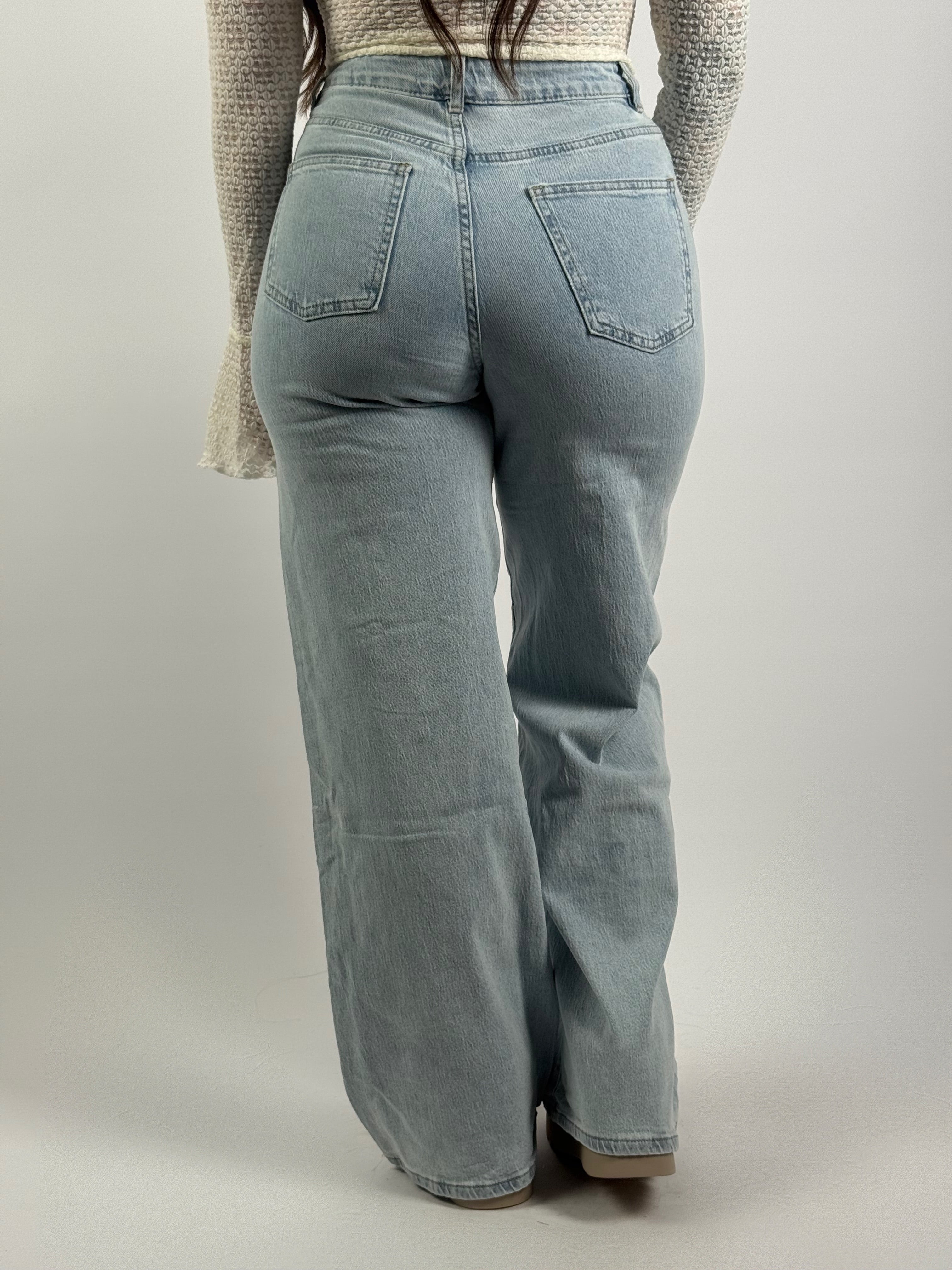 Jeans L 3362-3 Wide Leg Blauw