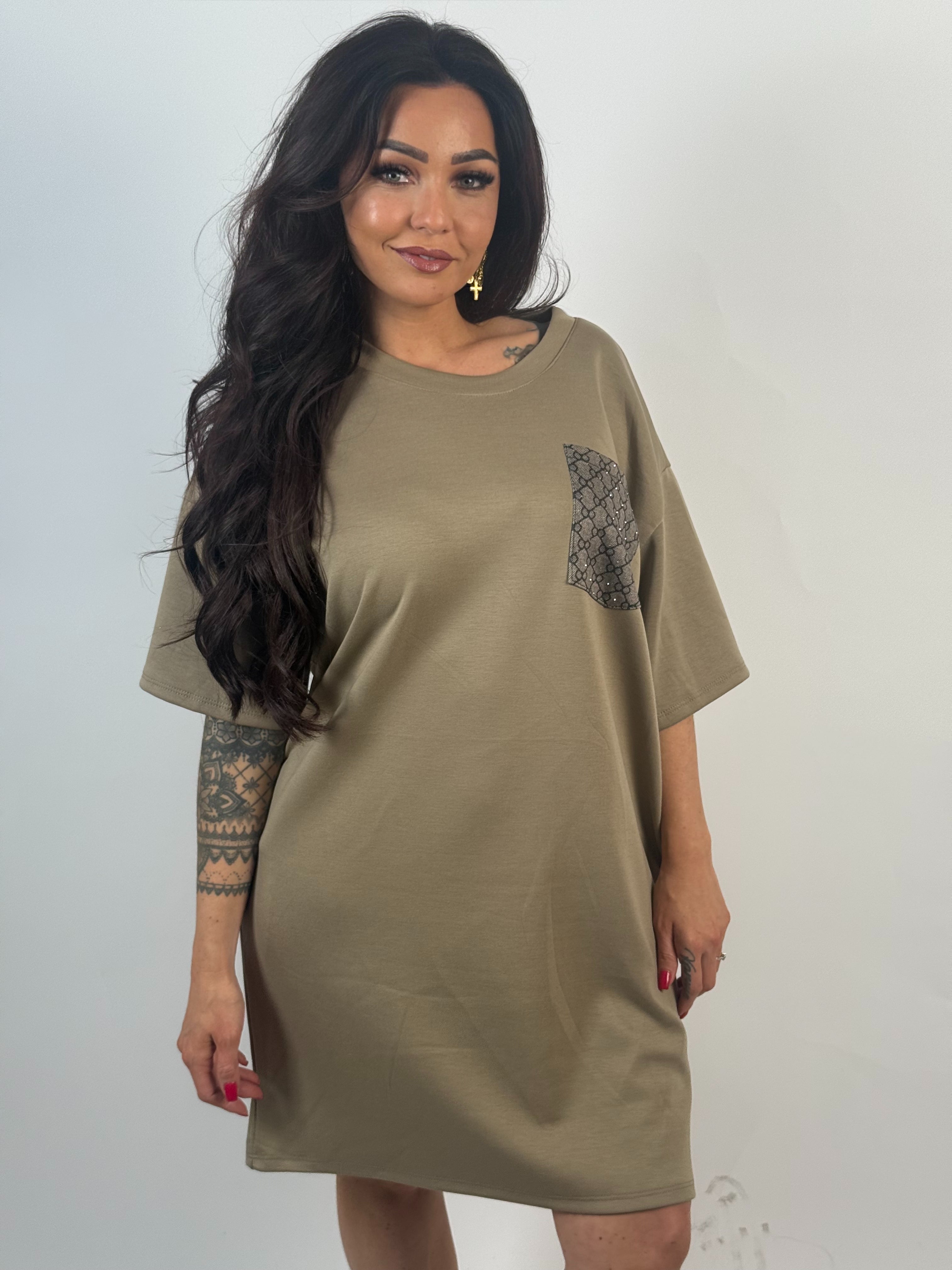Jurk Sky Pocket Taupe