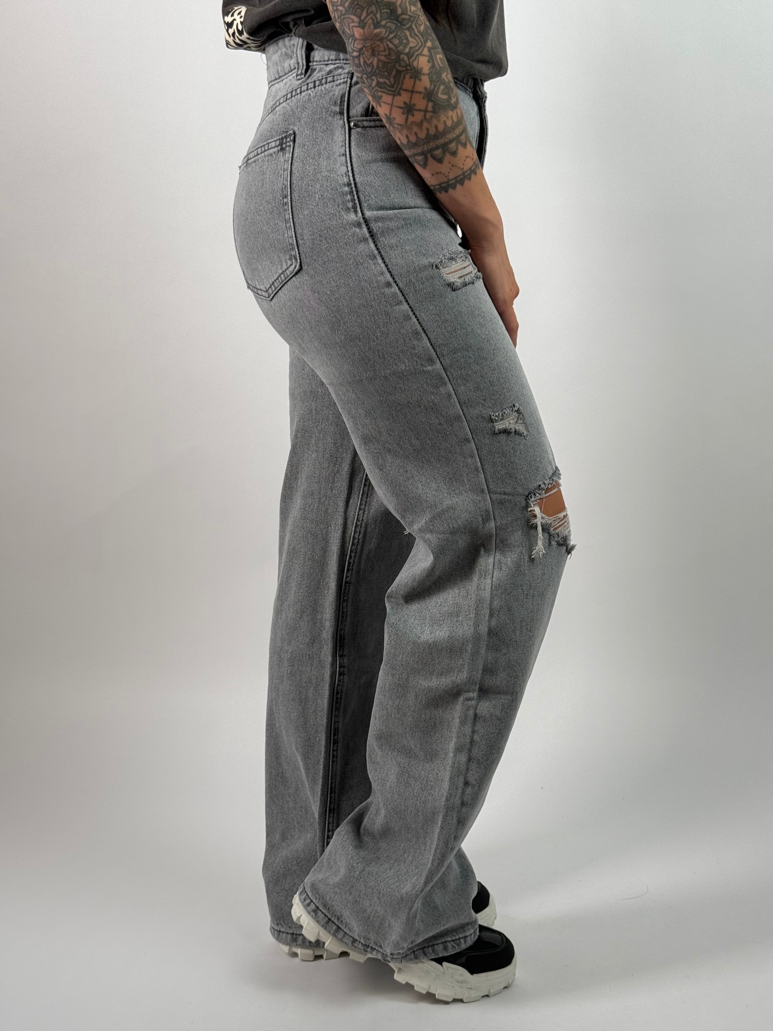 Jeans L 6002-2 Wide Leg Grijs