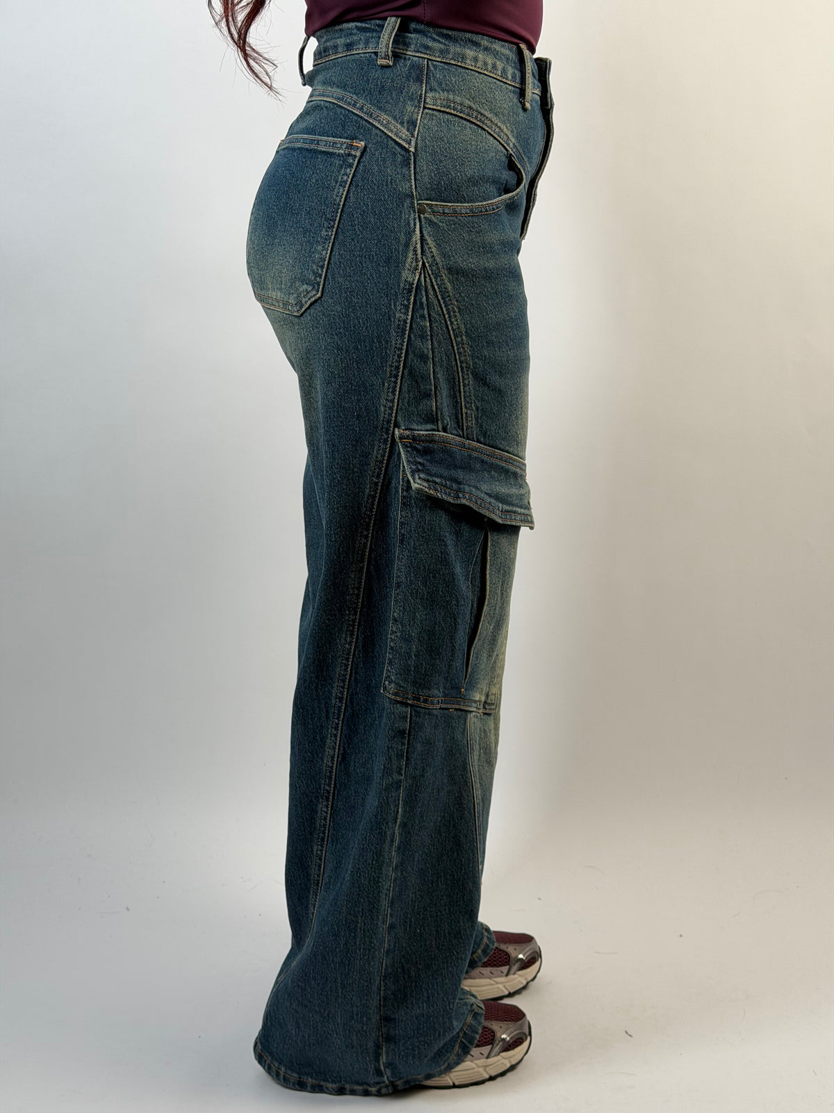 Jeans V 566 Cargo Wide Blauw
