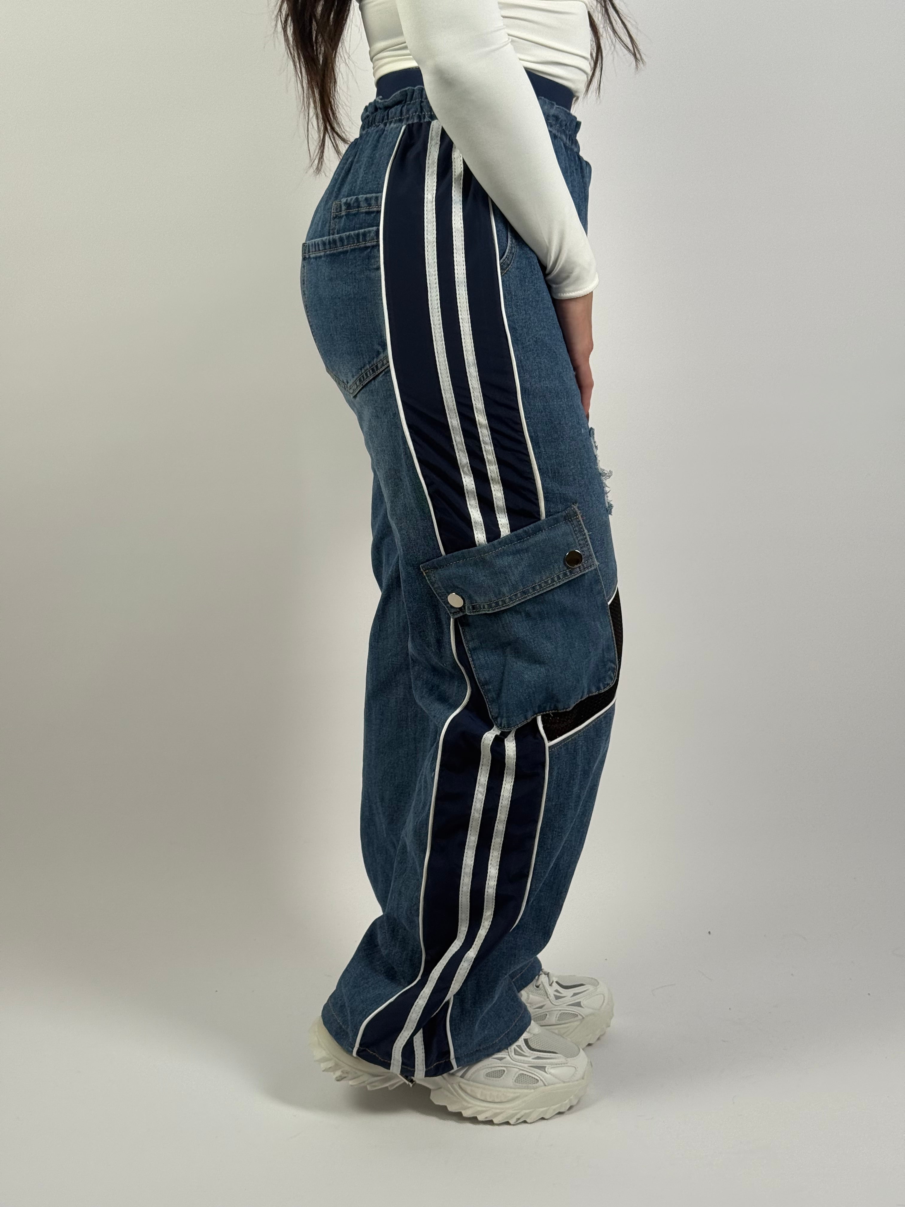 Jeans 0707 Biker Wide Leg Blauw