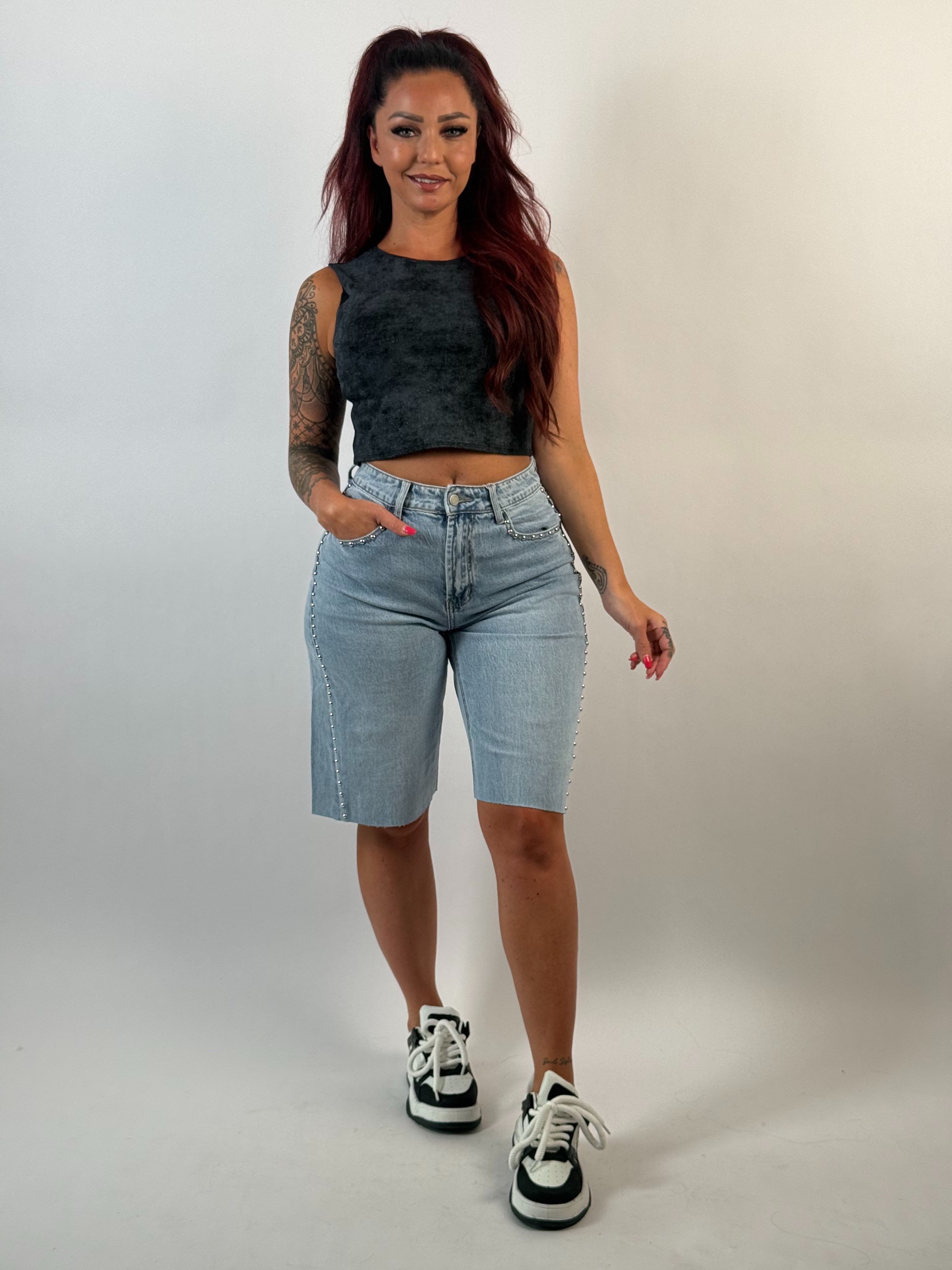 Jeans B Short 66317 Stud Blauw