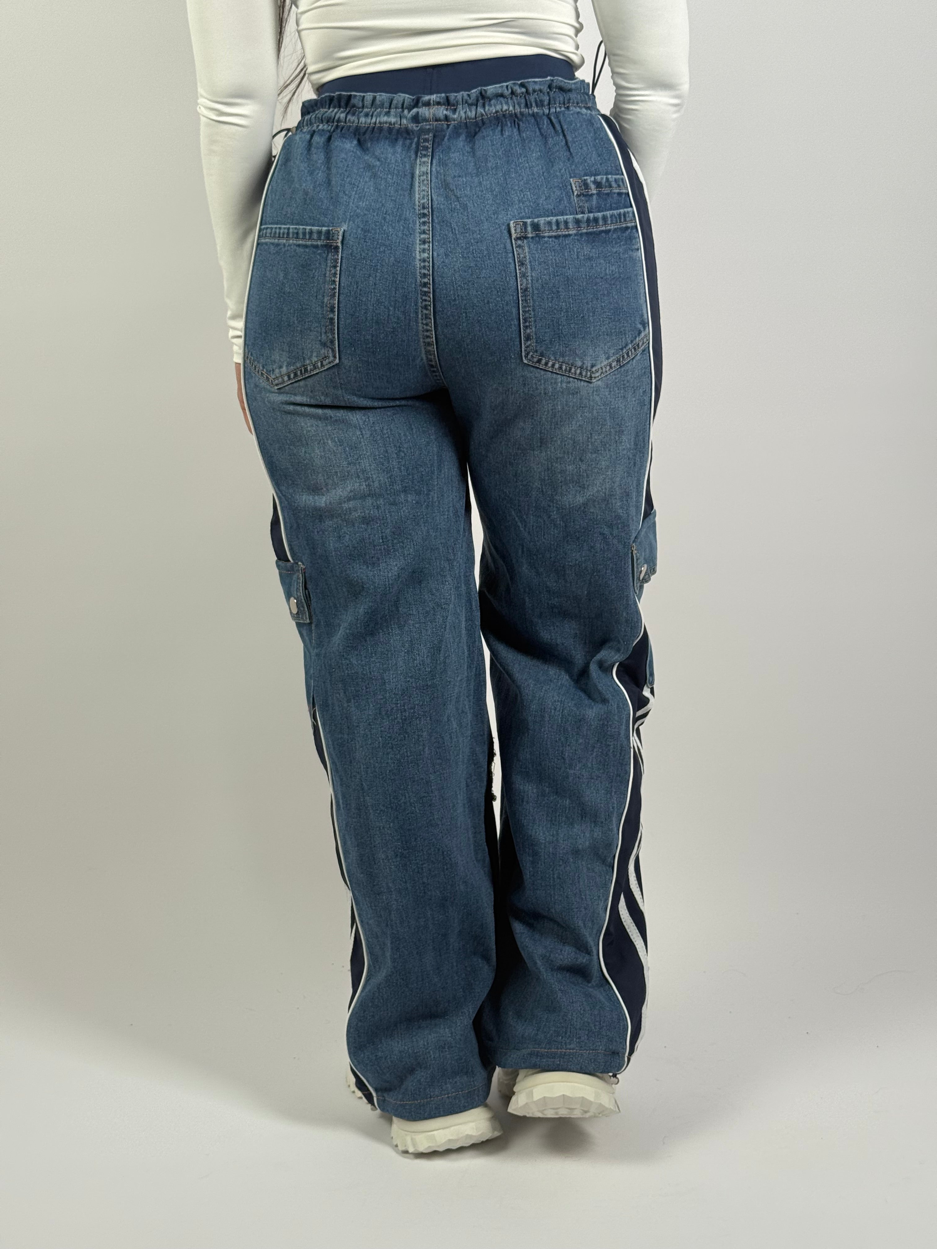 Jeans 0707 Biker Wide Leg Blauw