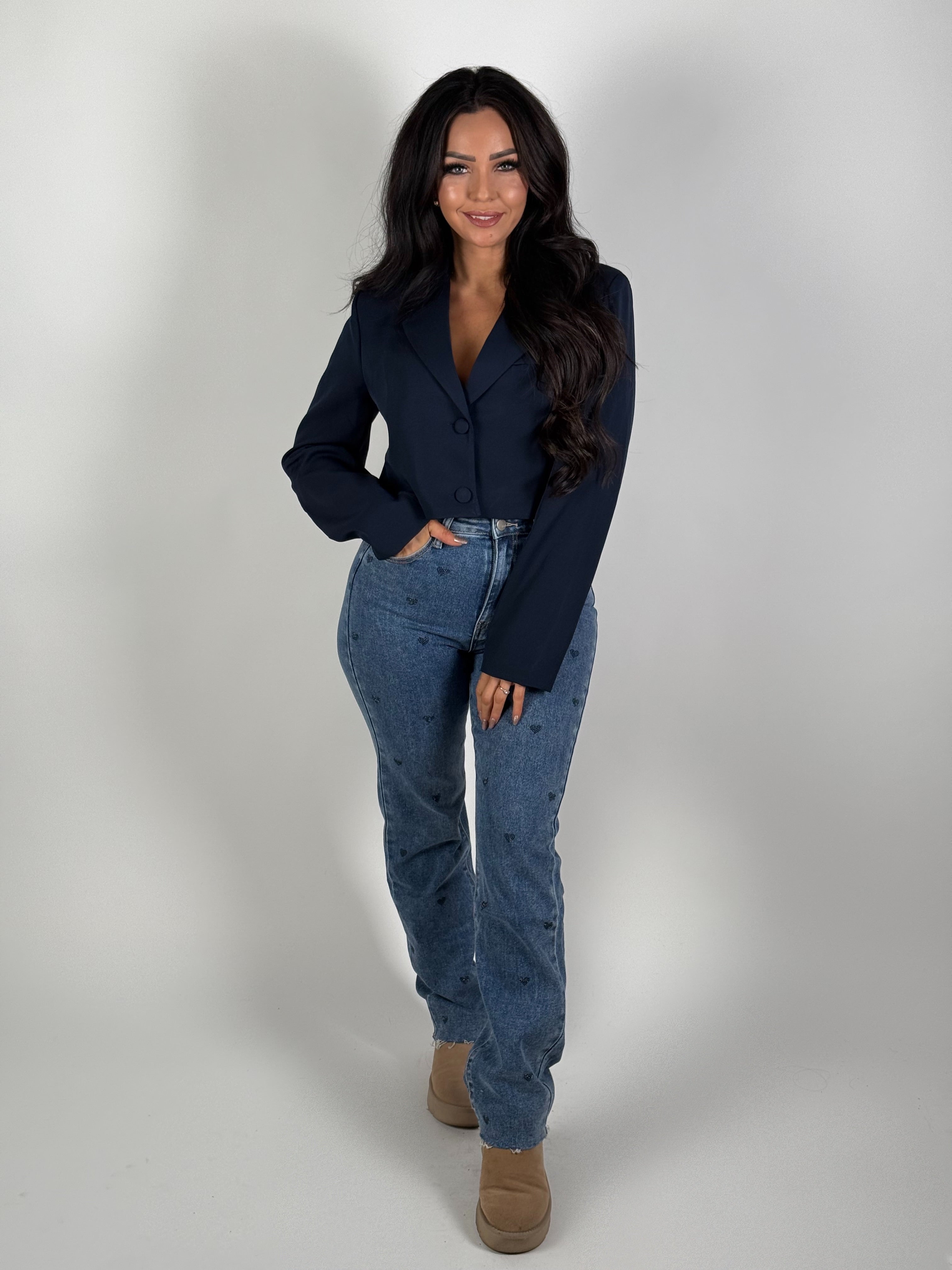 Jeans R 2132 Hartjes Straight Blauw