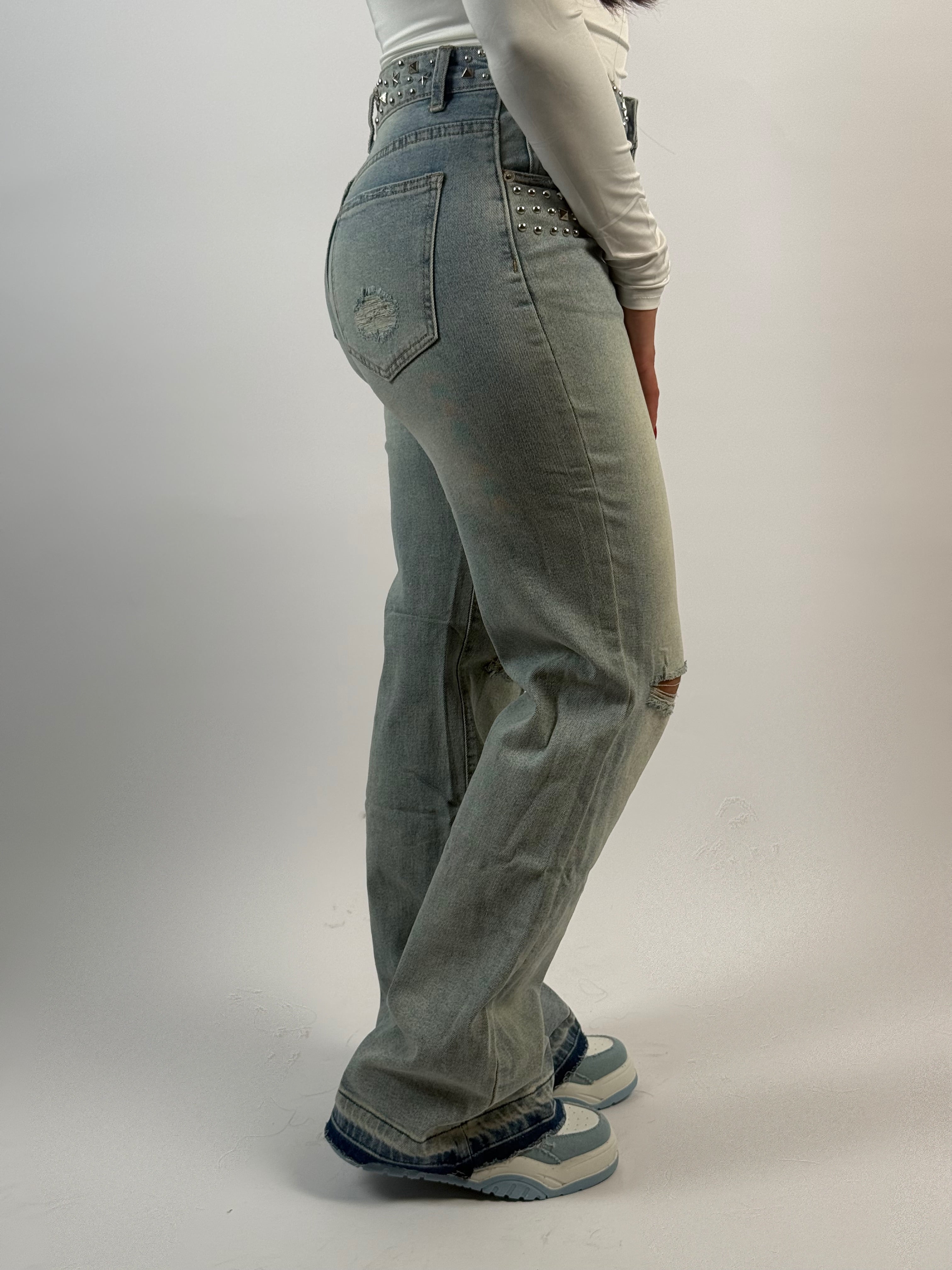 Jeans K 927 Stud Flared Blauw