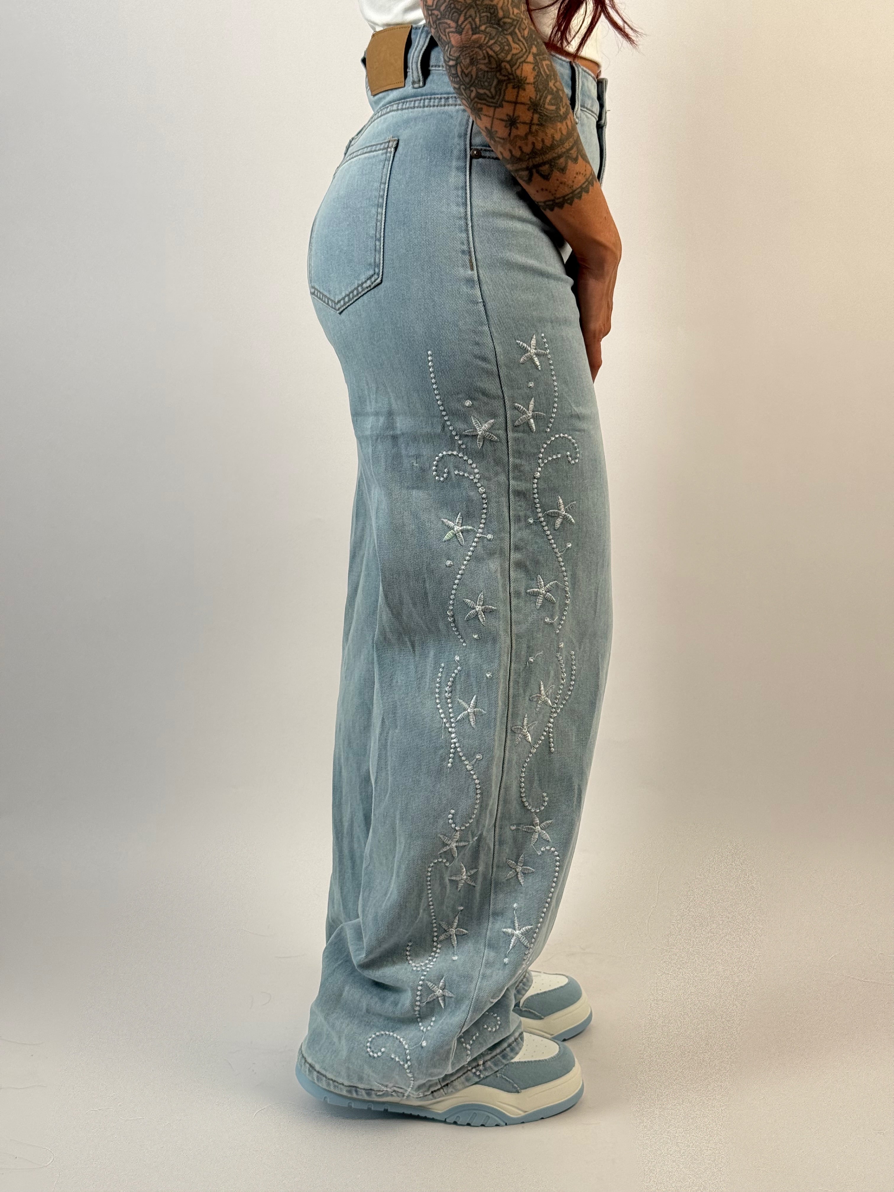 Jeans T 163 Long Wide Leg Blauw