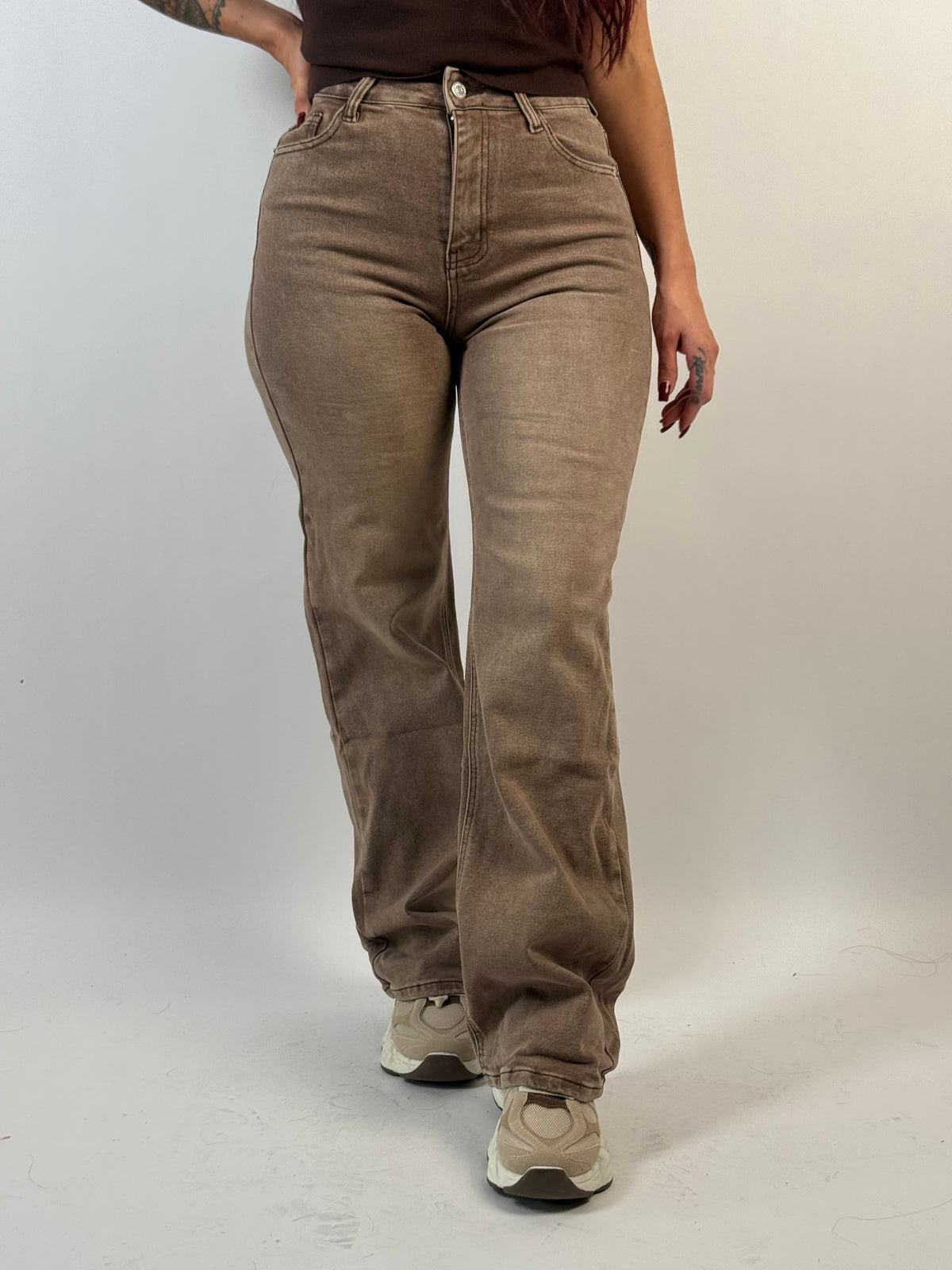 Jeans F 2745 Wash Wide Taupe