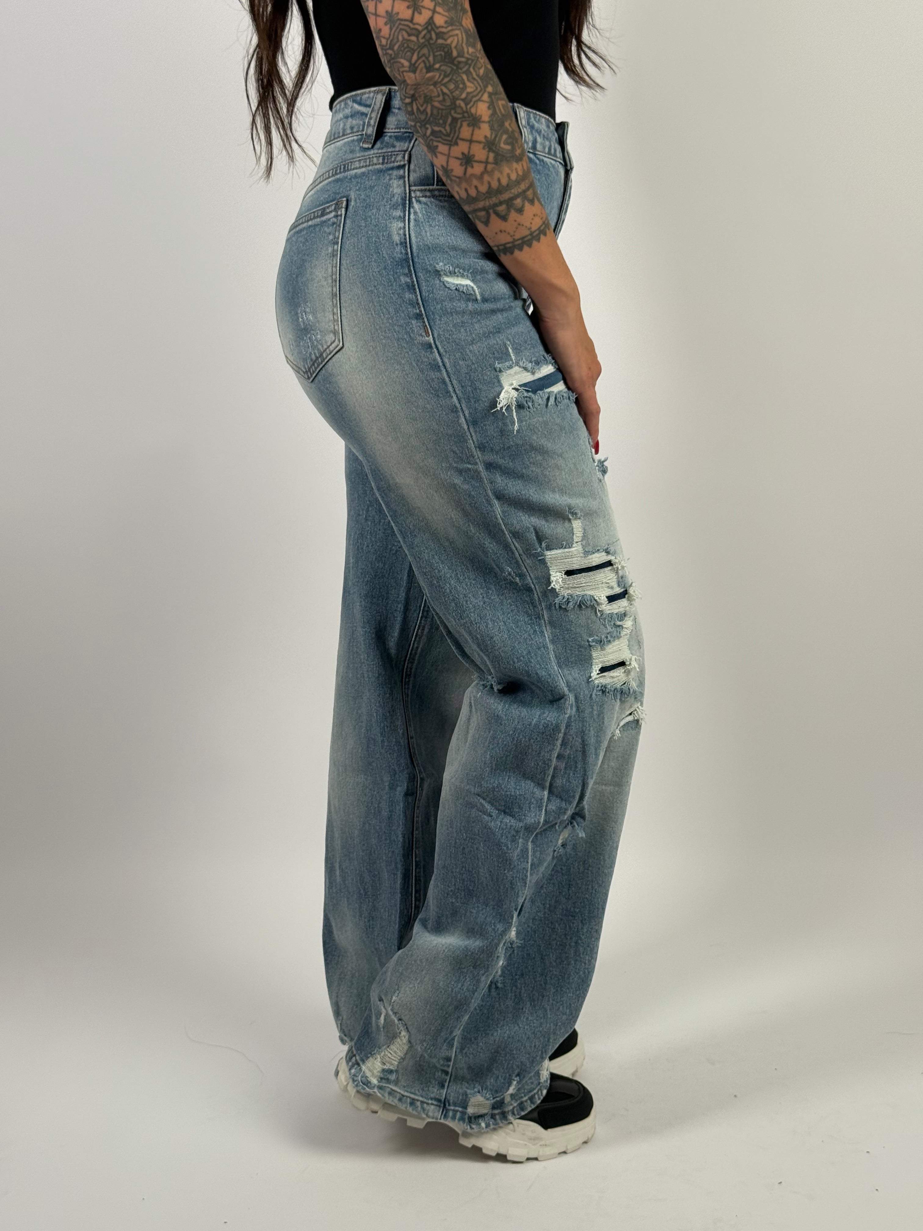 Jeans L 1171-1 Wide Leg Blauw