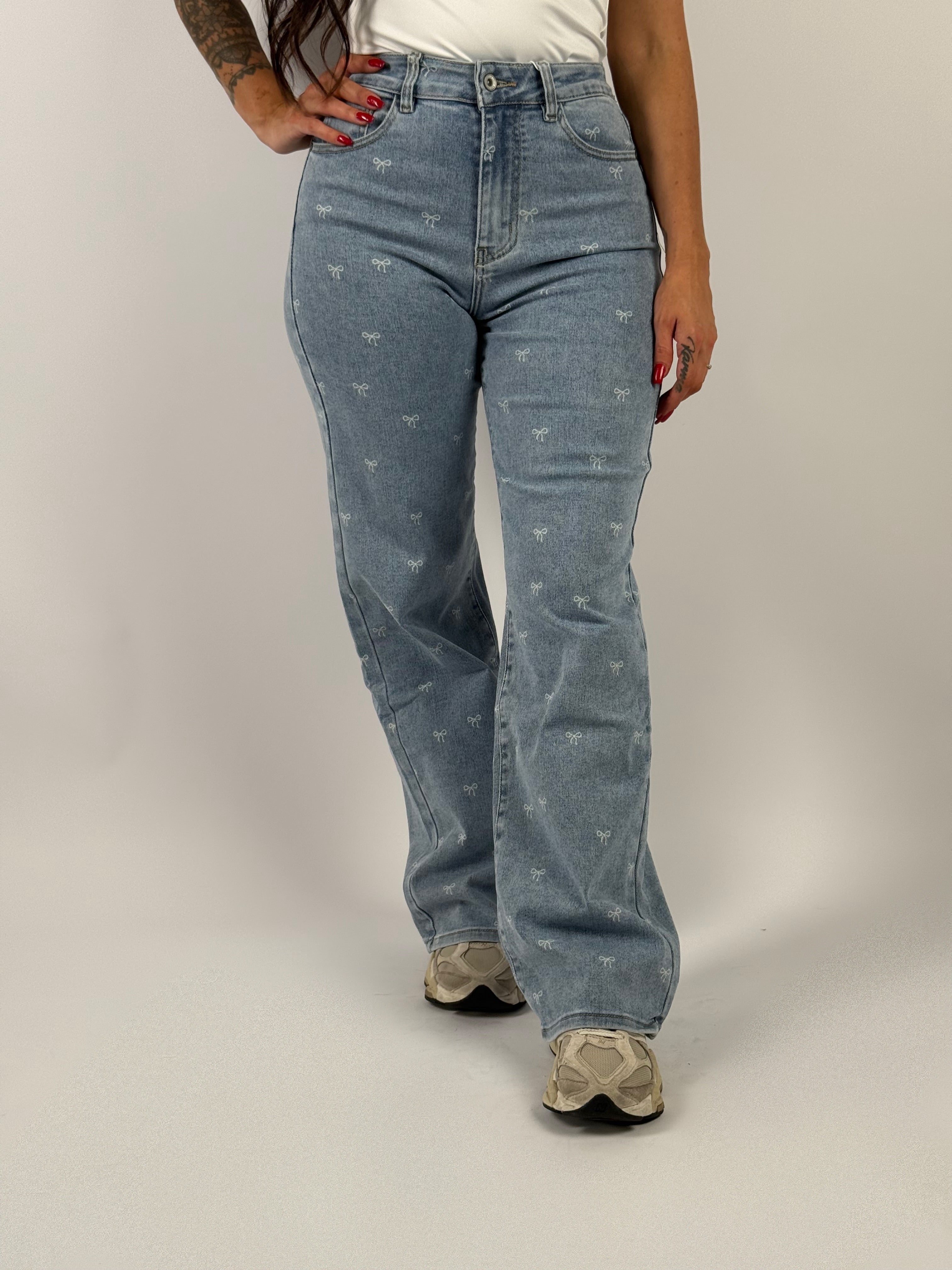 Jeans H 6751 Strik Wide Leg Blauw