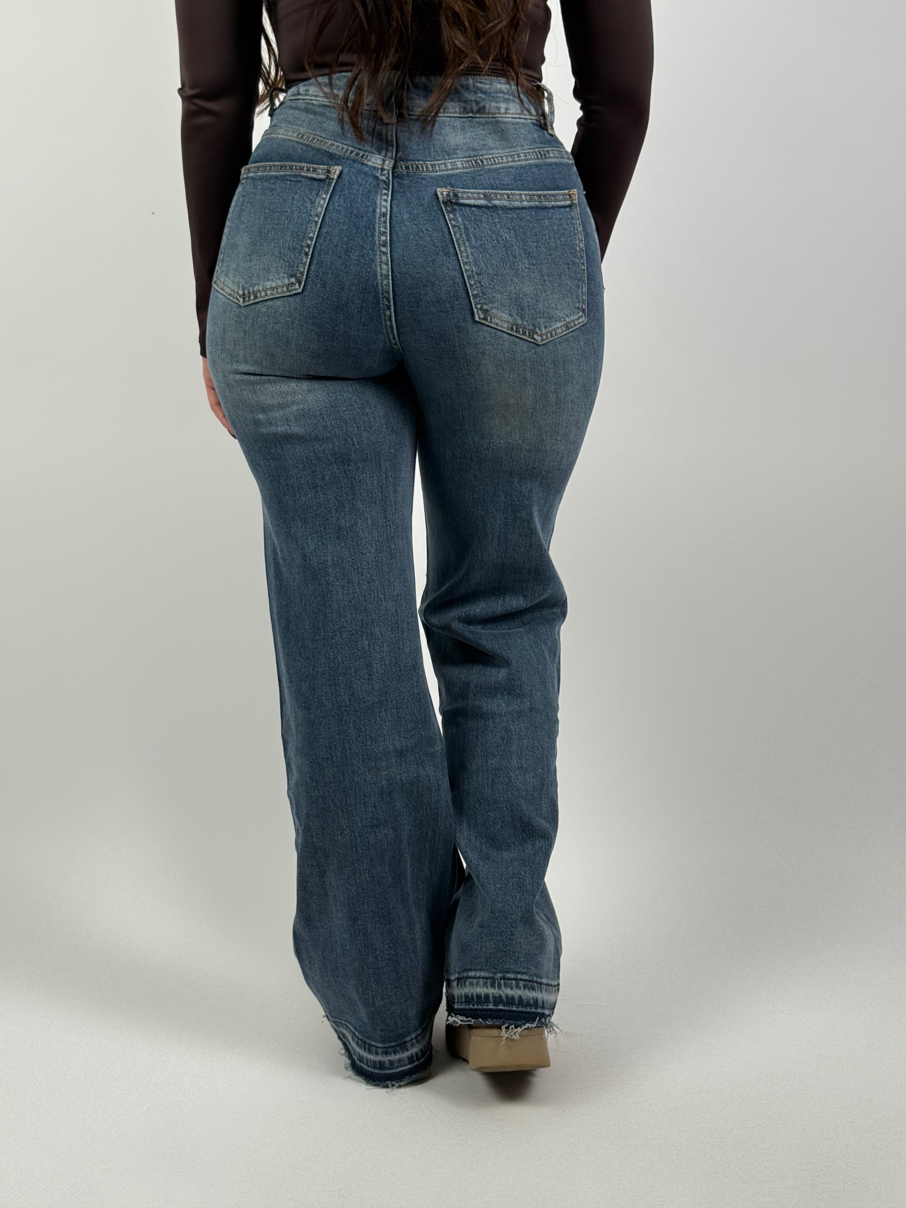 Jeans L 6038 Wide Leg Blauw