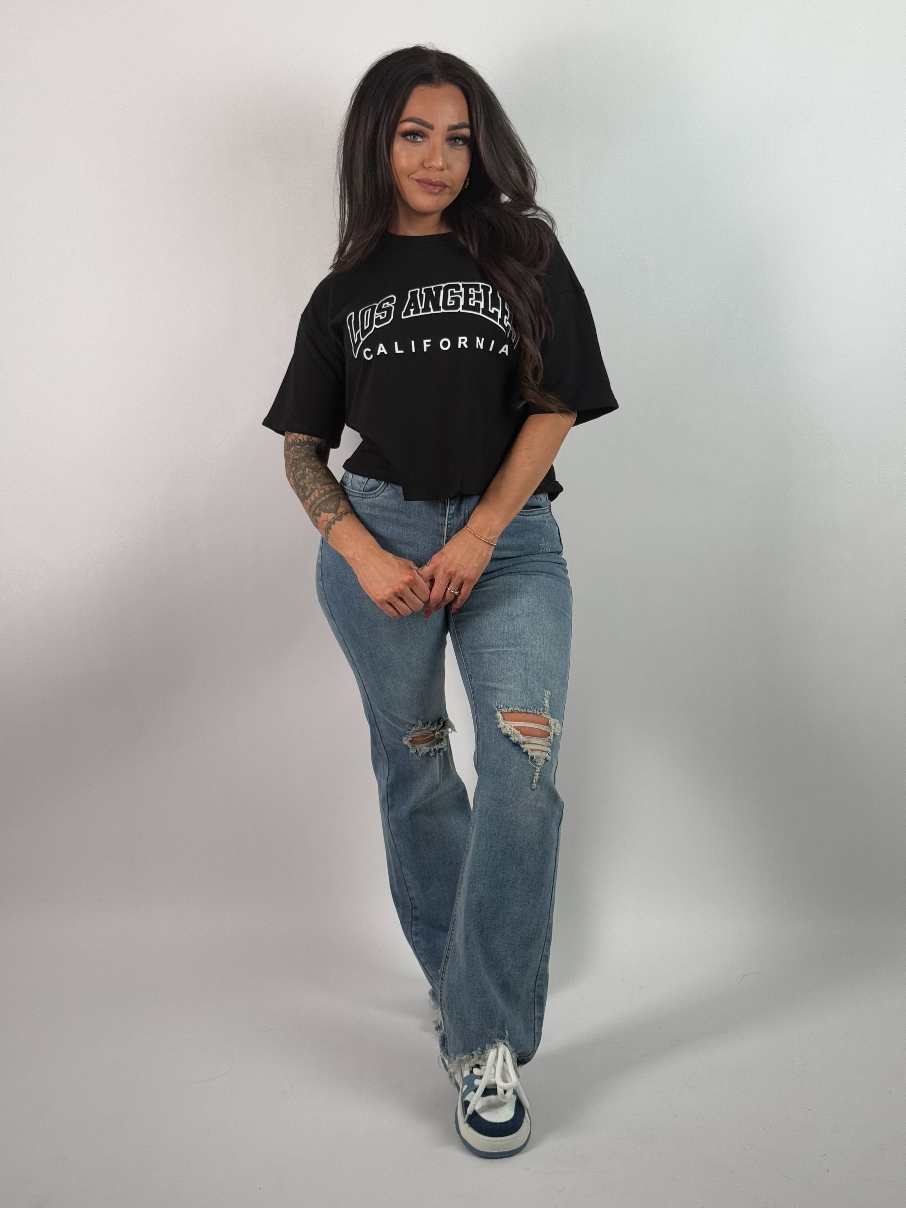 Shirt Crop LA 2731 Zwart