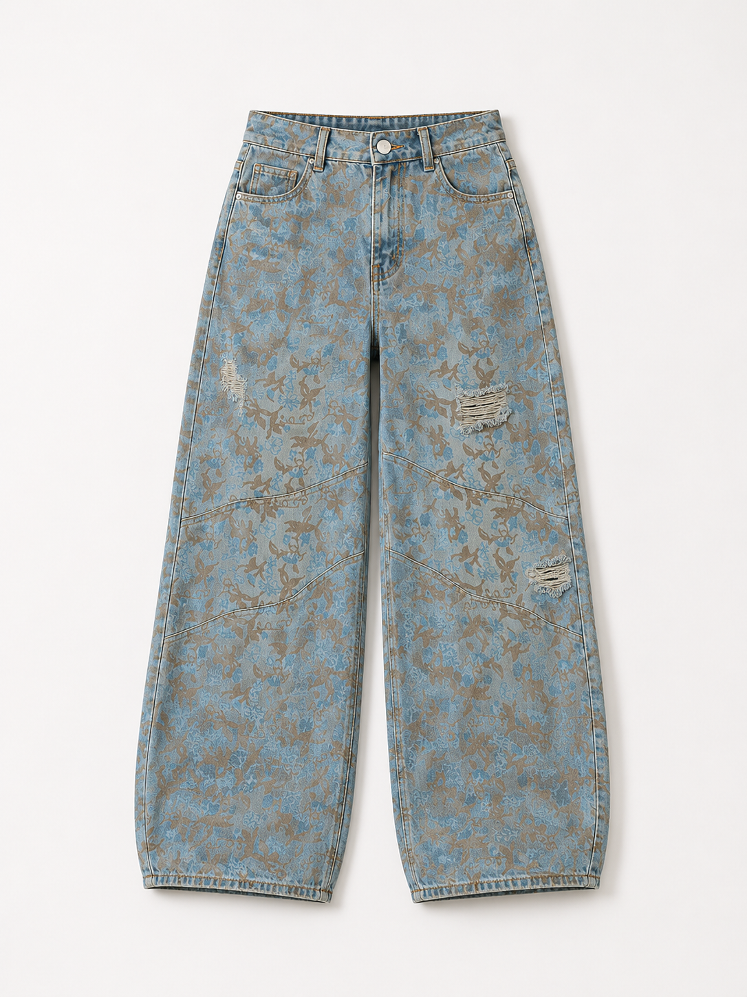 Jeans Flower 13775 Blauw