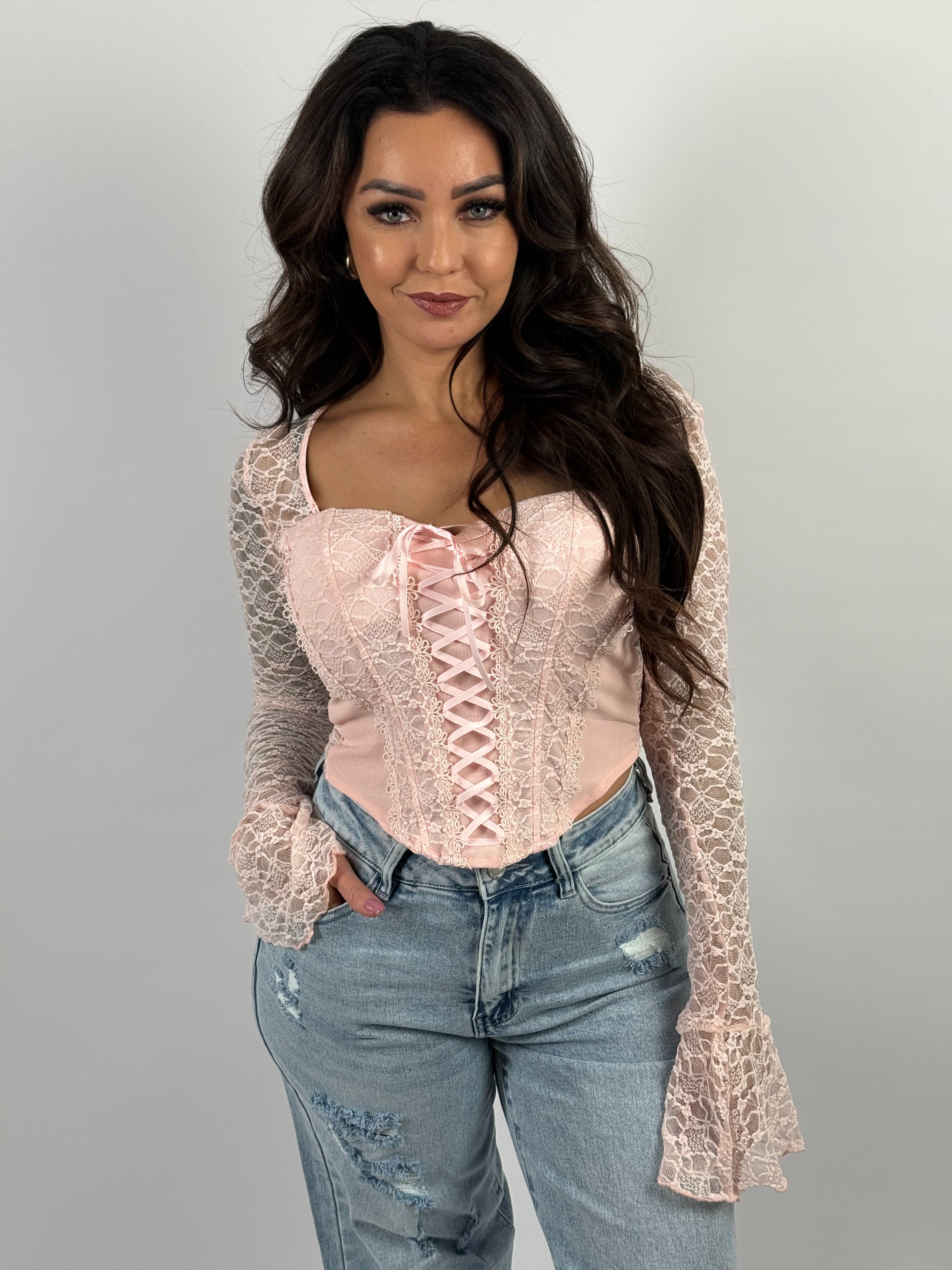 Top Lace/Veter 7358 Roze