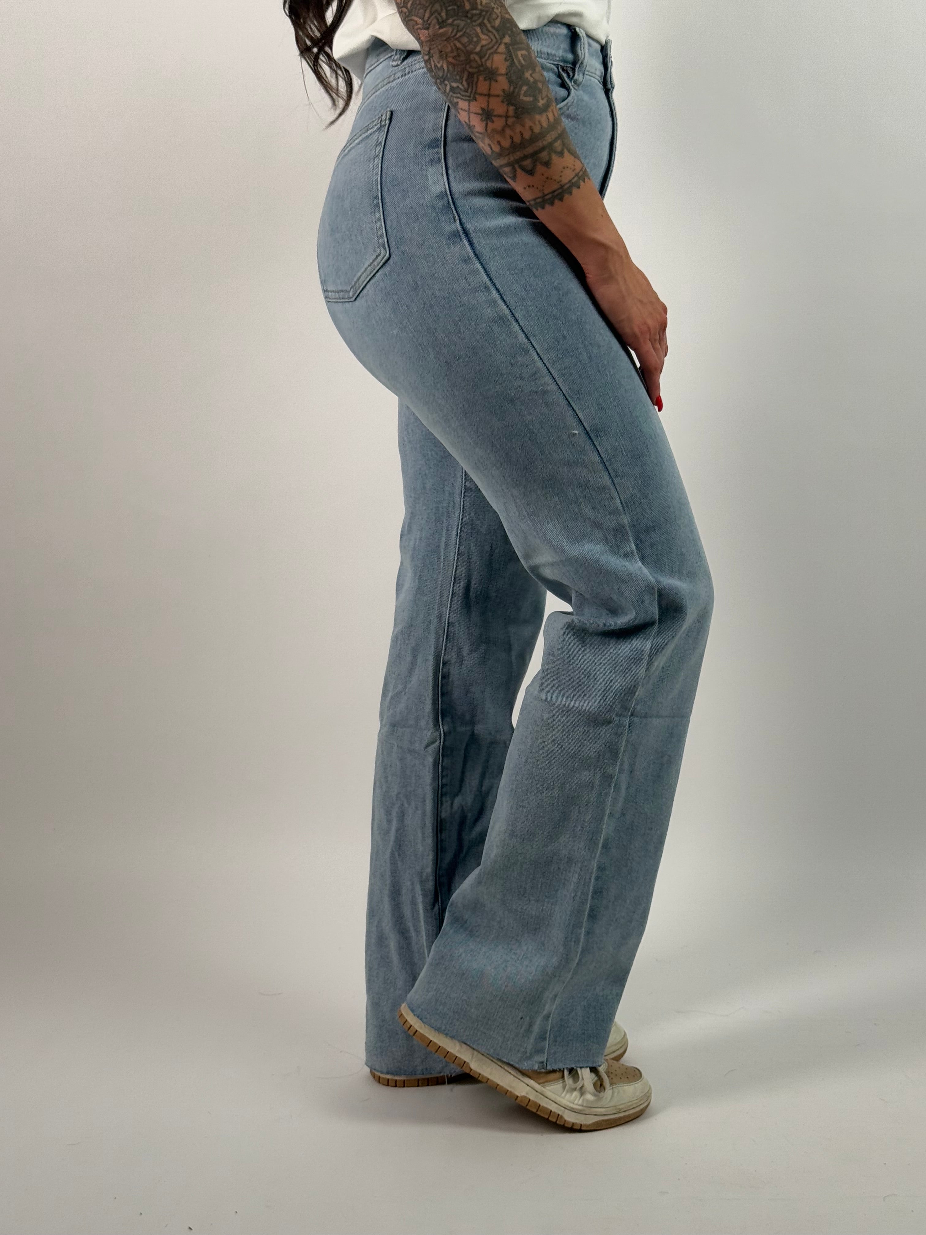 Jeans V 3007 Wide Leg Blauw