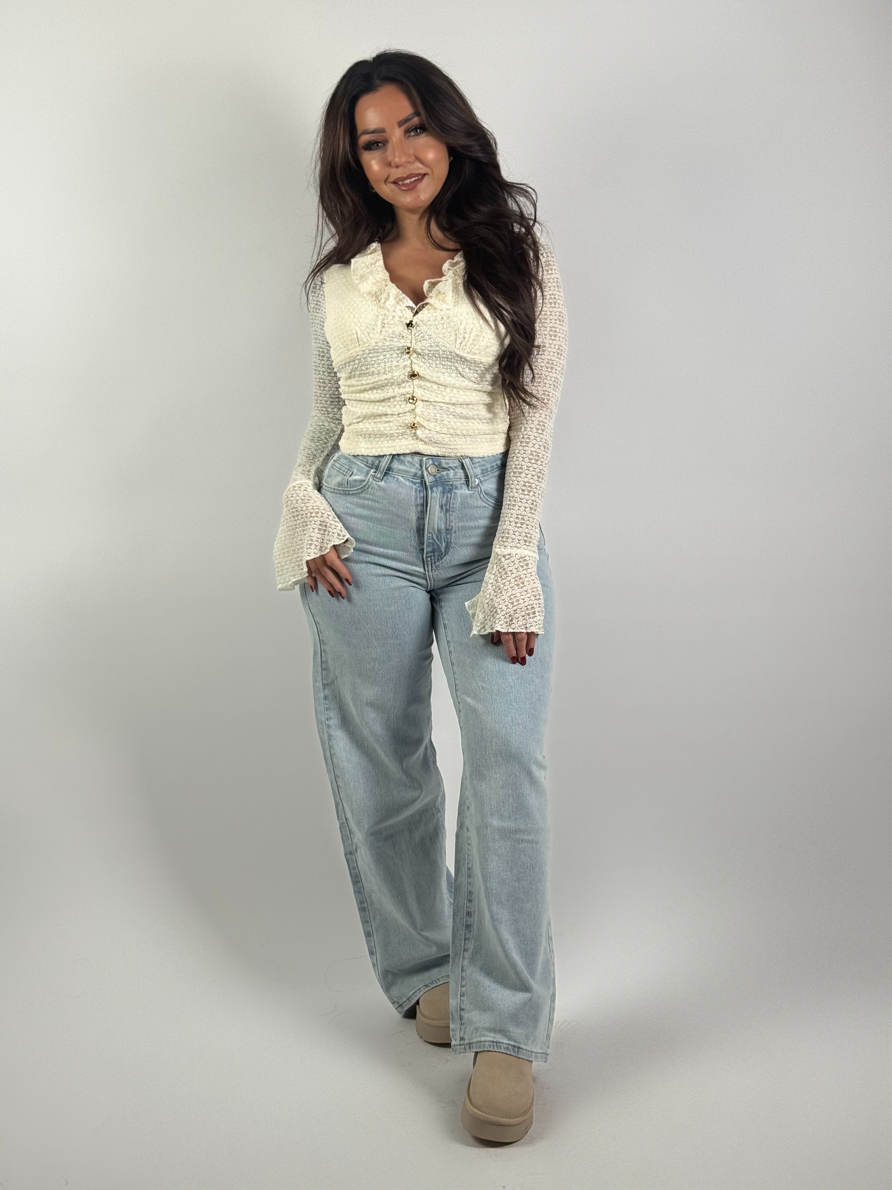 Jeans L 3362-3 Wide Leg Blauw